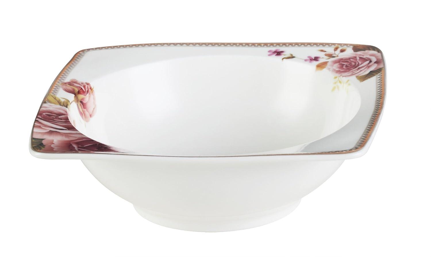 Stylish and Elegant 57 Pieces Bone China Dinnerware Set Service for Hosting Parties and Events for 8 People - Loretta, 57 Piece