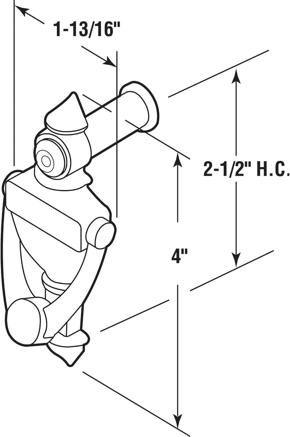 Door Knocker and Viewer, 1/2 in. Bore, 160-Degree View Angle, Antique Brass