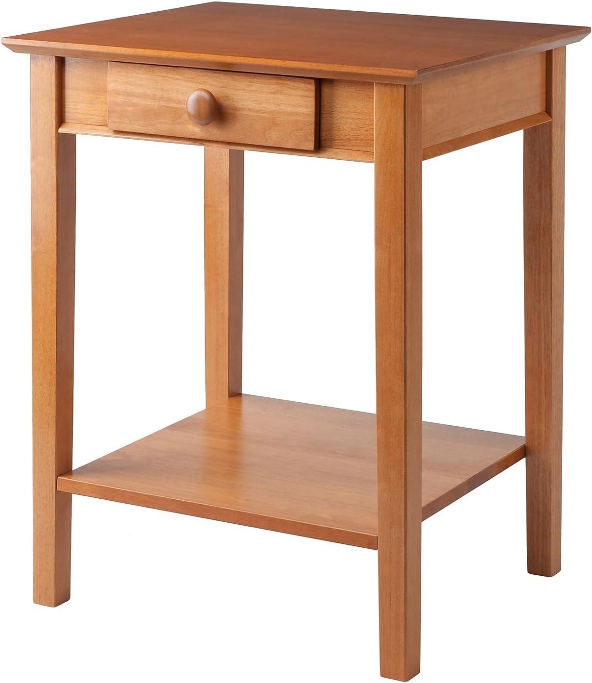 Winsome Studio End / Printer Table Honey: Wood Composite Stand with Drawer, Living Room Accent