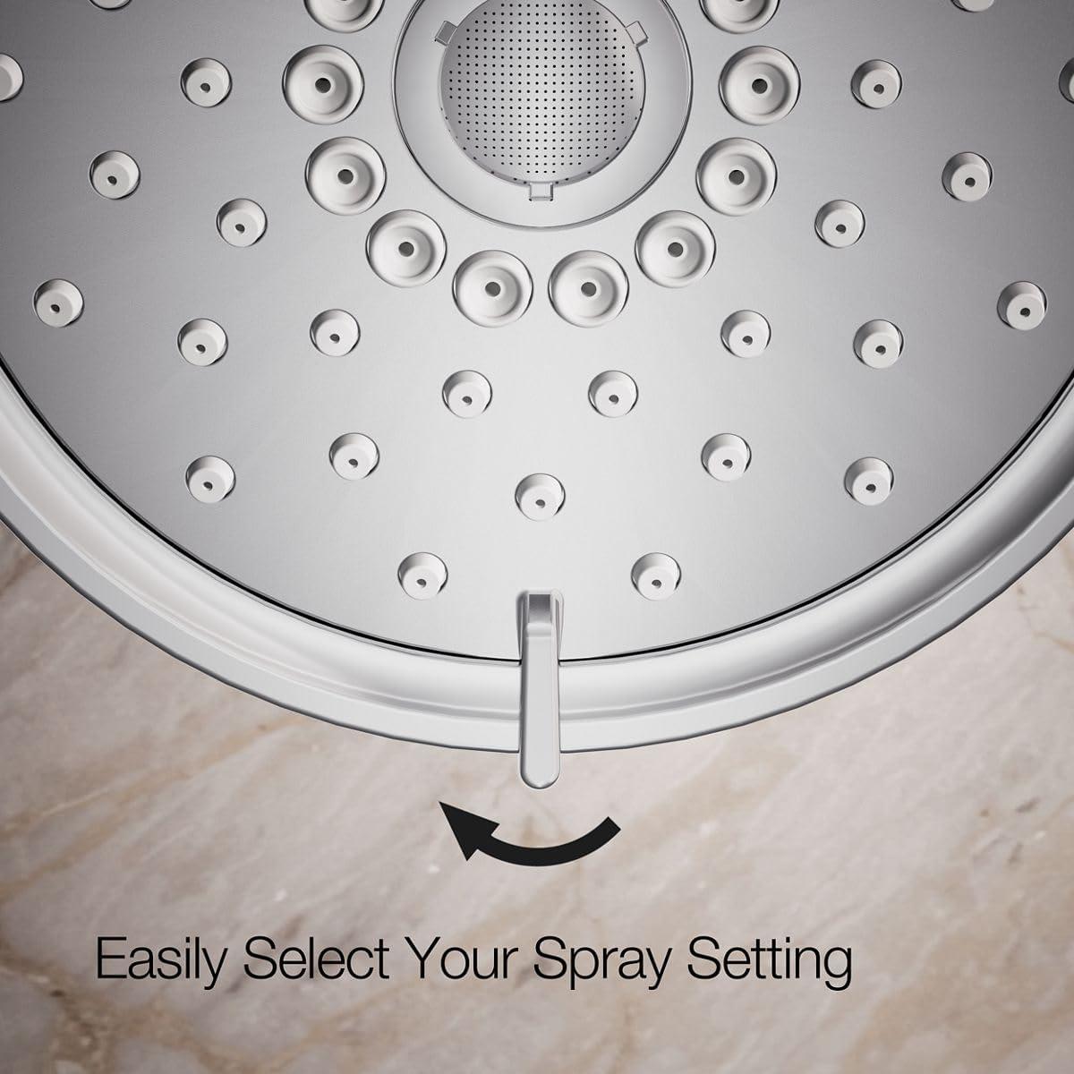Kohler Purist 2.5 Gpm Multifunction Wall Mount Showerhead, Three Spray Settings, 5.5" High Pressure Spray Head