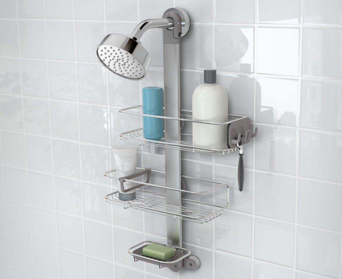 Simplehuman Adjustable Shower Caddy, Stainless Steel and Anodized Aluminum