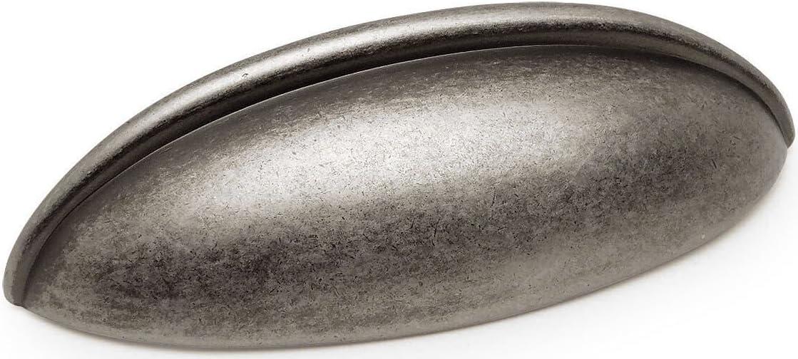 10 Pack - Cosmas 1399WN Weathered Nickel Cabinet Hardware Bin Cup Drawer Handle Pull - 2-1/2" Inch (64mm) Hole Centers