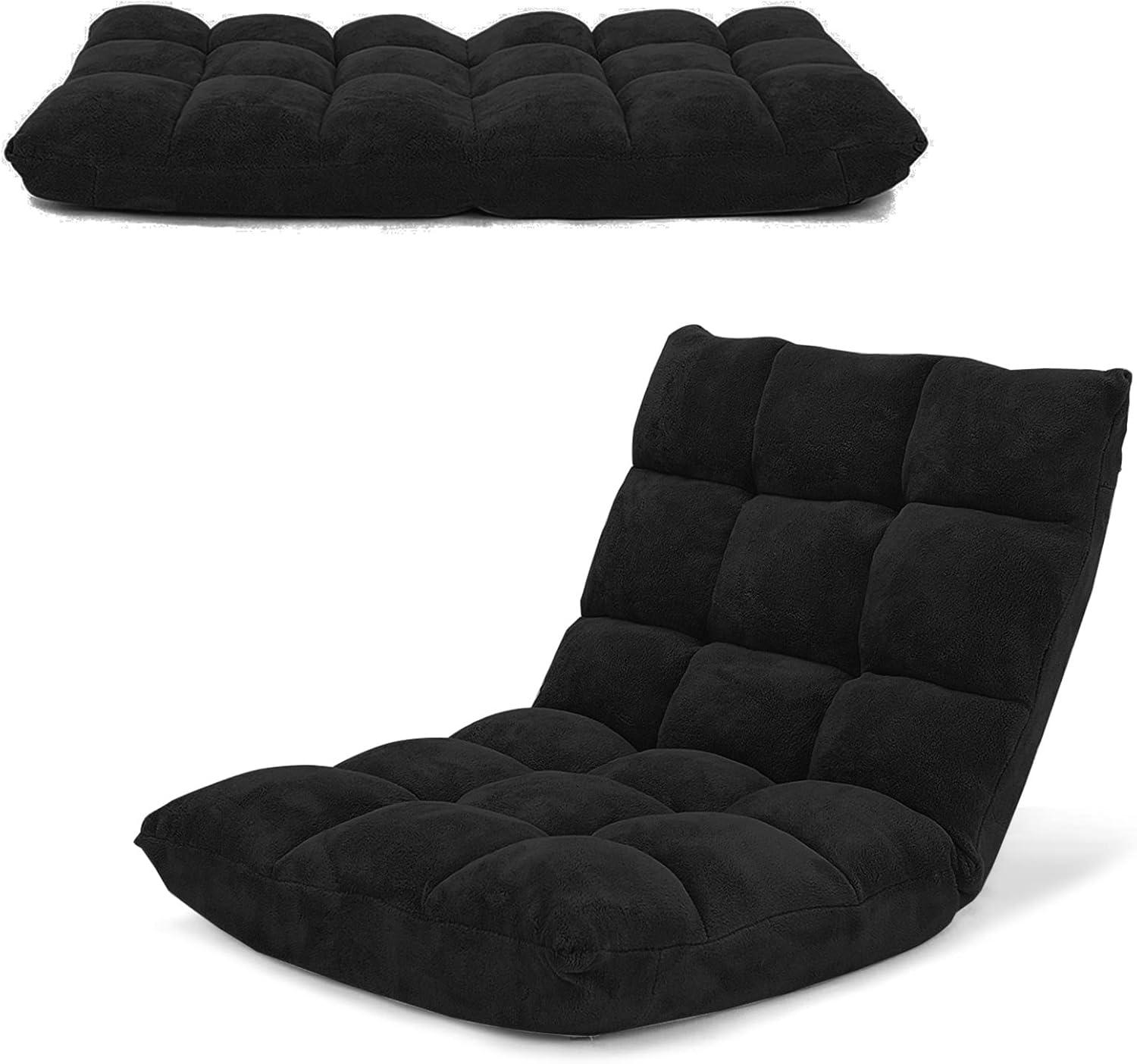 JYHOME Floor Chair  14-Position Adjustable Floor Chair with Back Support  Folding Padded Gaming Sofa Chair for Reading  Gaming  Meditation  Living Room Lazy Lounge Chair  Floor Video Gami