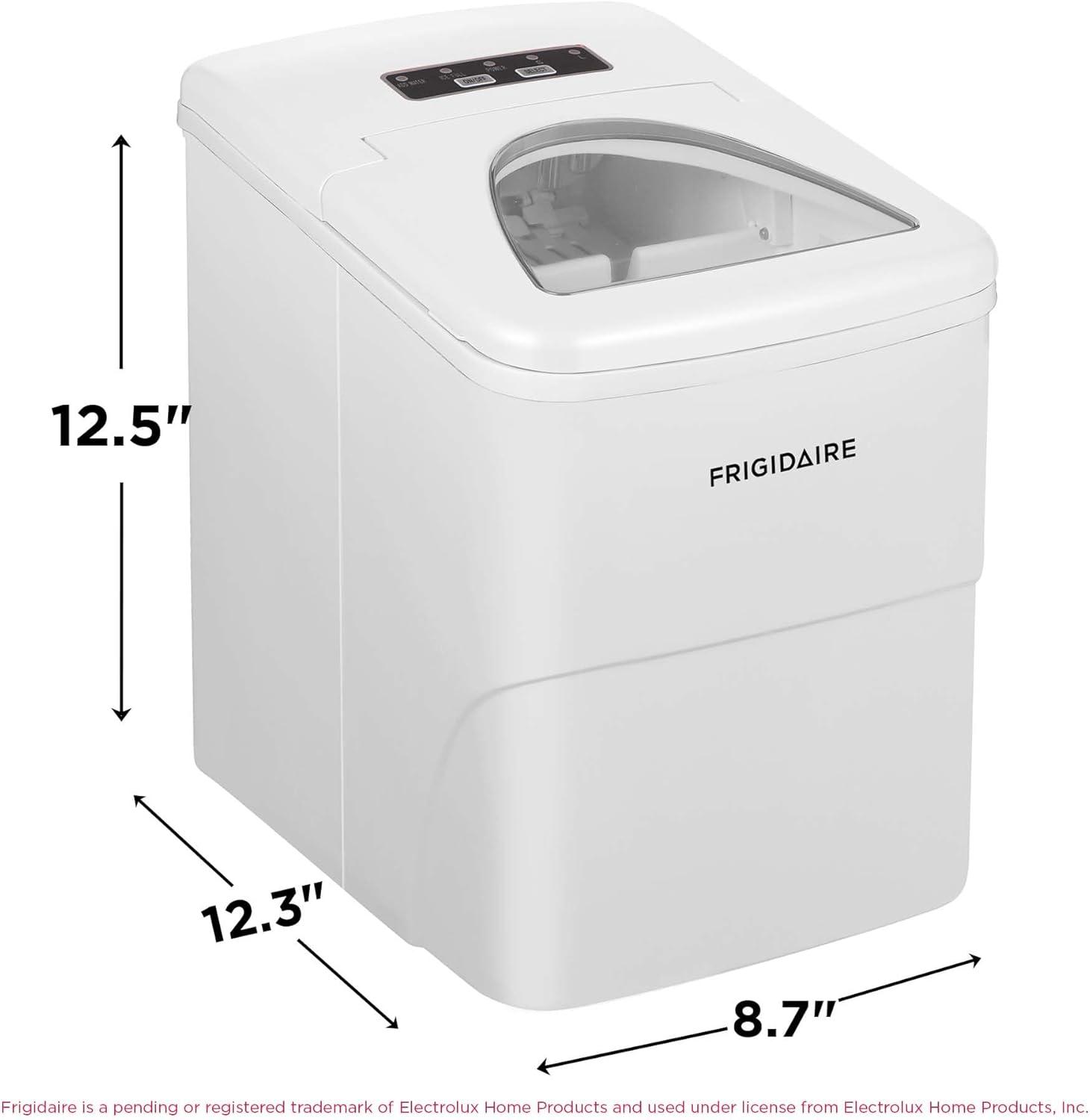 Frigidaire Ice Maker with 26 lbs. Capacity Countertop Stainless Steel Ice Maker with Transparent Window