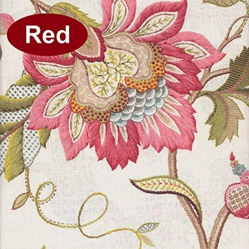 Ellis Curtain Brissac High Quality Room Darkening Natural Color Lined Scallop Window Valance - 70 x 17, Red