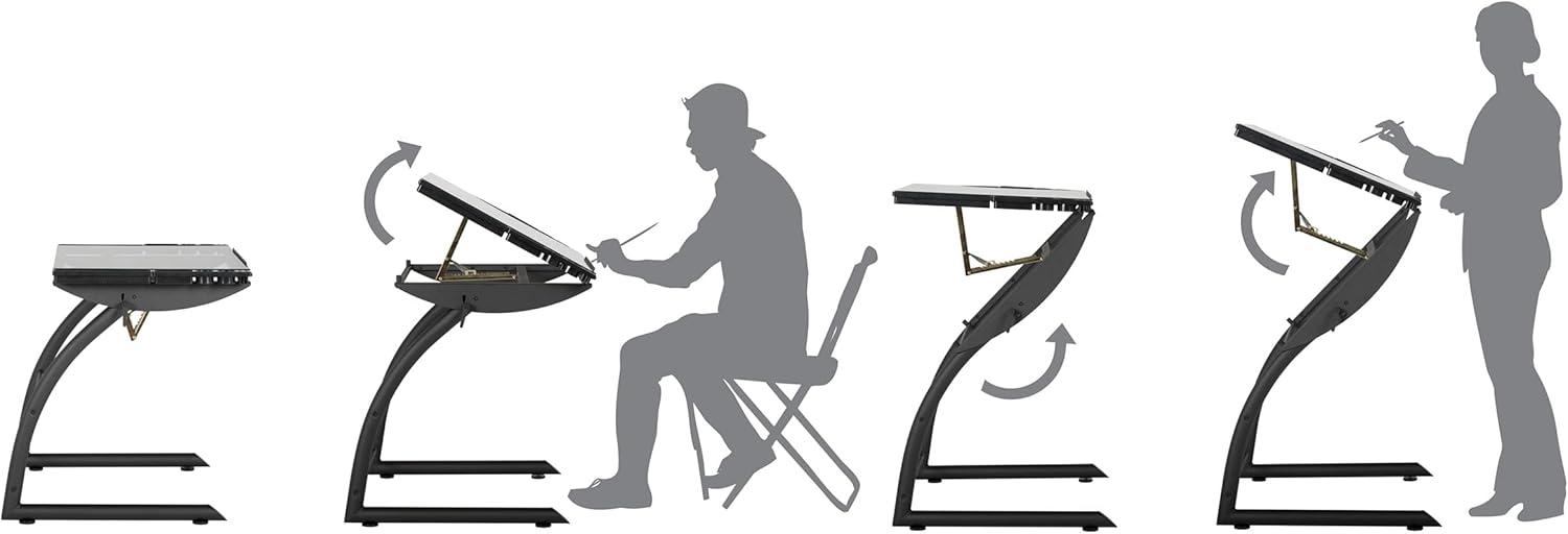 Inbox Zero Cournoyer Glass Drafting Table
