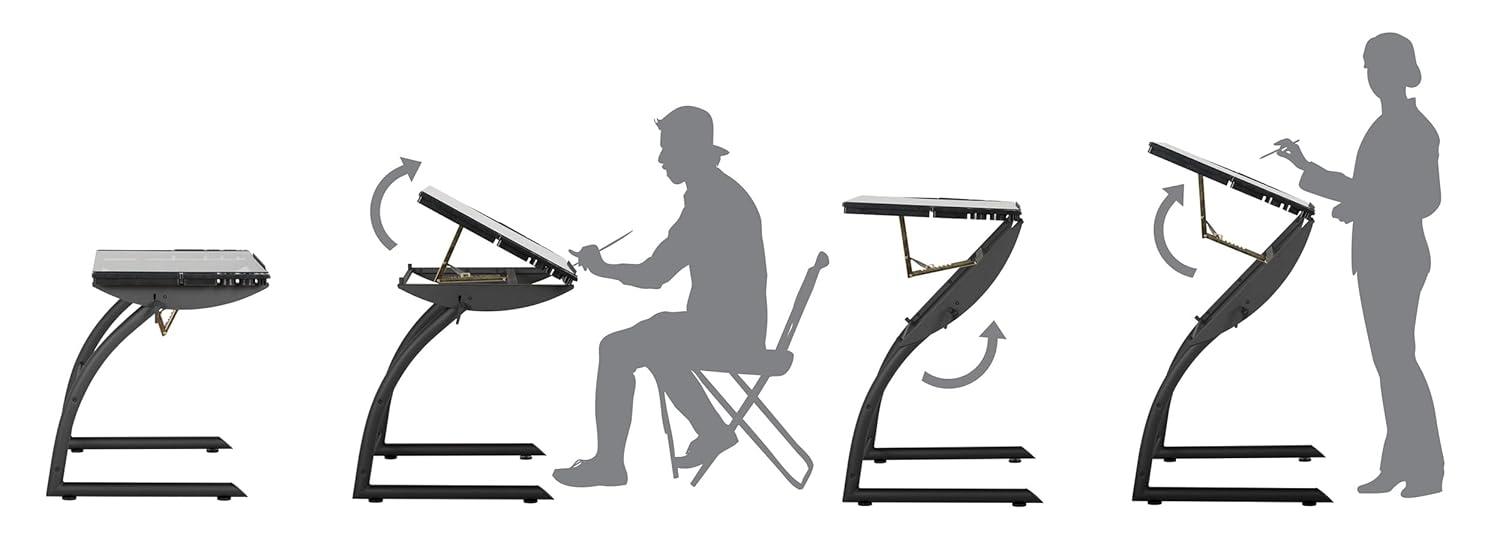 Inbox Zero Cournoyer Glass Drafting Table