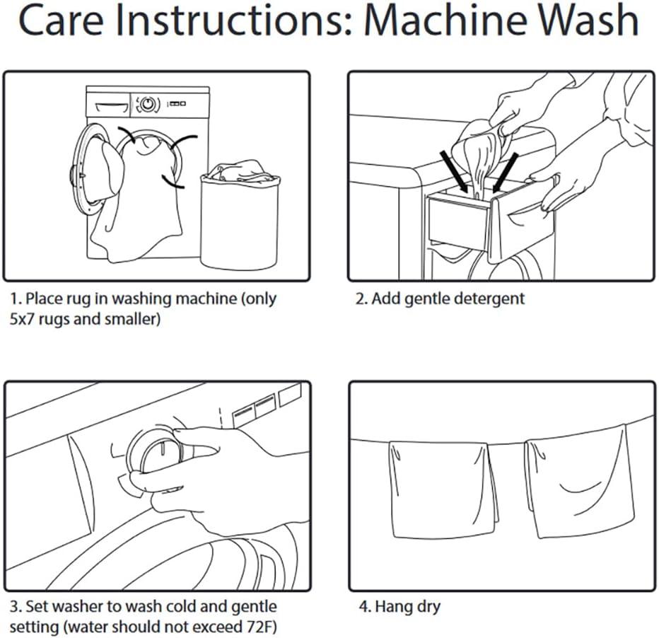 Ottohome Non-Slip Leaves Area Rug For Living Room, Hallway Runner, Entryway Rug, Brown