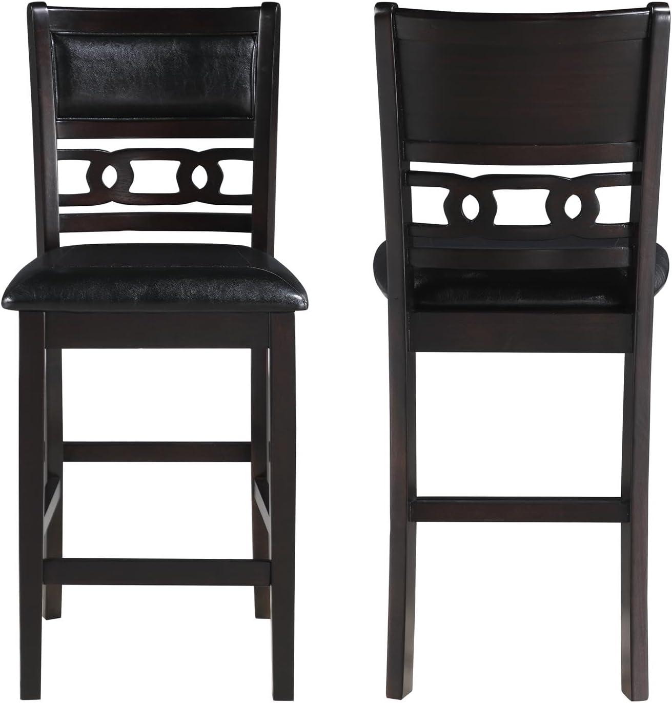 New Classic Furniture Gia Solid Wood Counter Chair in Ebony Black (Set of 2)