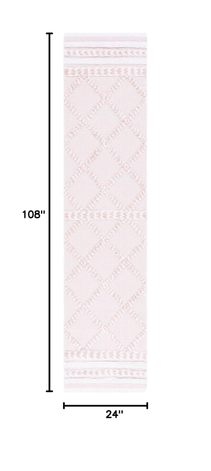 SAFAVIEH Augustine Reannon Geometric Runner Rug, Pink/Ivory, 2' x 9'