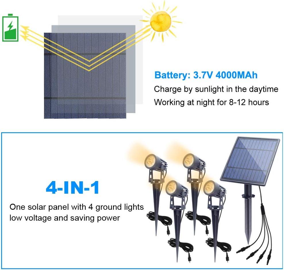 Black Solar Powered LED Pathway Lights with White Shade