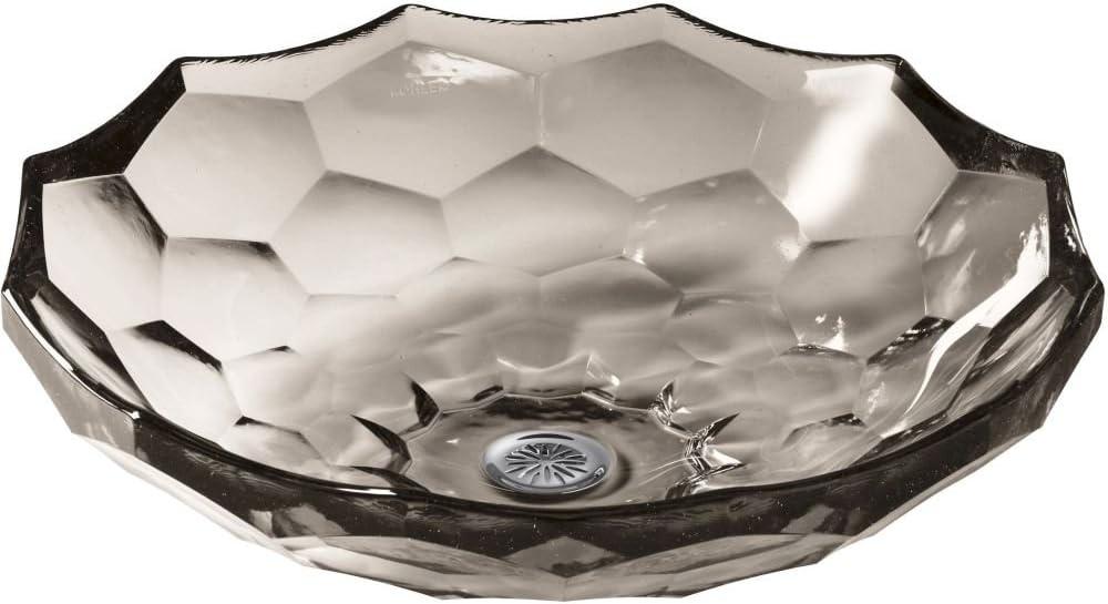 Kohler Briolette, Artist Editions Oval Faceted Glass Bathroom Vessel Sink