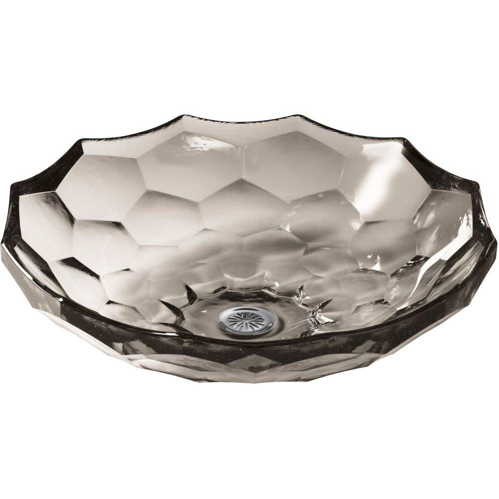 Kohler Briolette, Artist Editions Oval Faceted Glass Bathroom Vessel Sink
