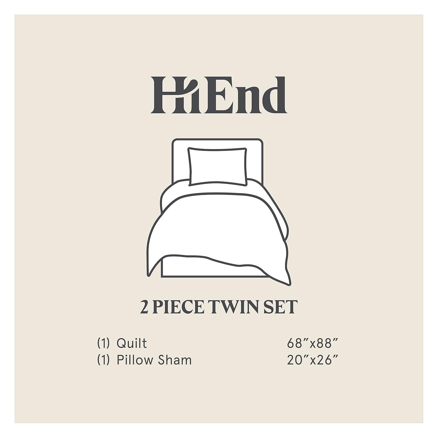 Twin Taupe Cotton Reversible Quilt Set with Pillow Shams