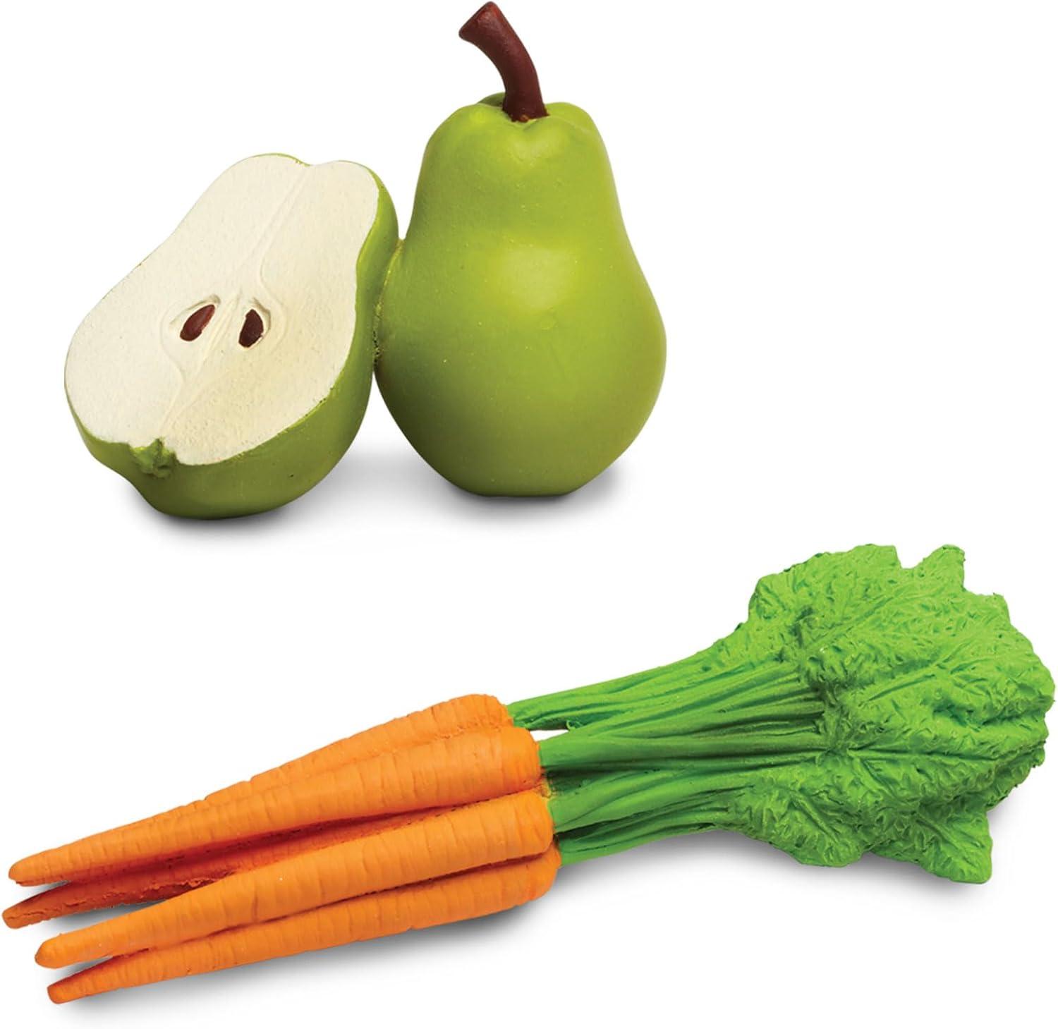 Safari Ltd Fruits & Vegetables TOOB - 8 Mini Figurines including Pears, Oranges, Apples, Artichokes, Carrots, Bananas, Broccoli, and Corn - Educational Toy Figures For Boys, Girls & Kids Ages 3+