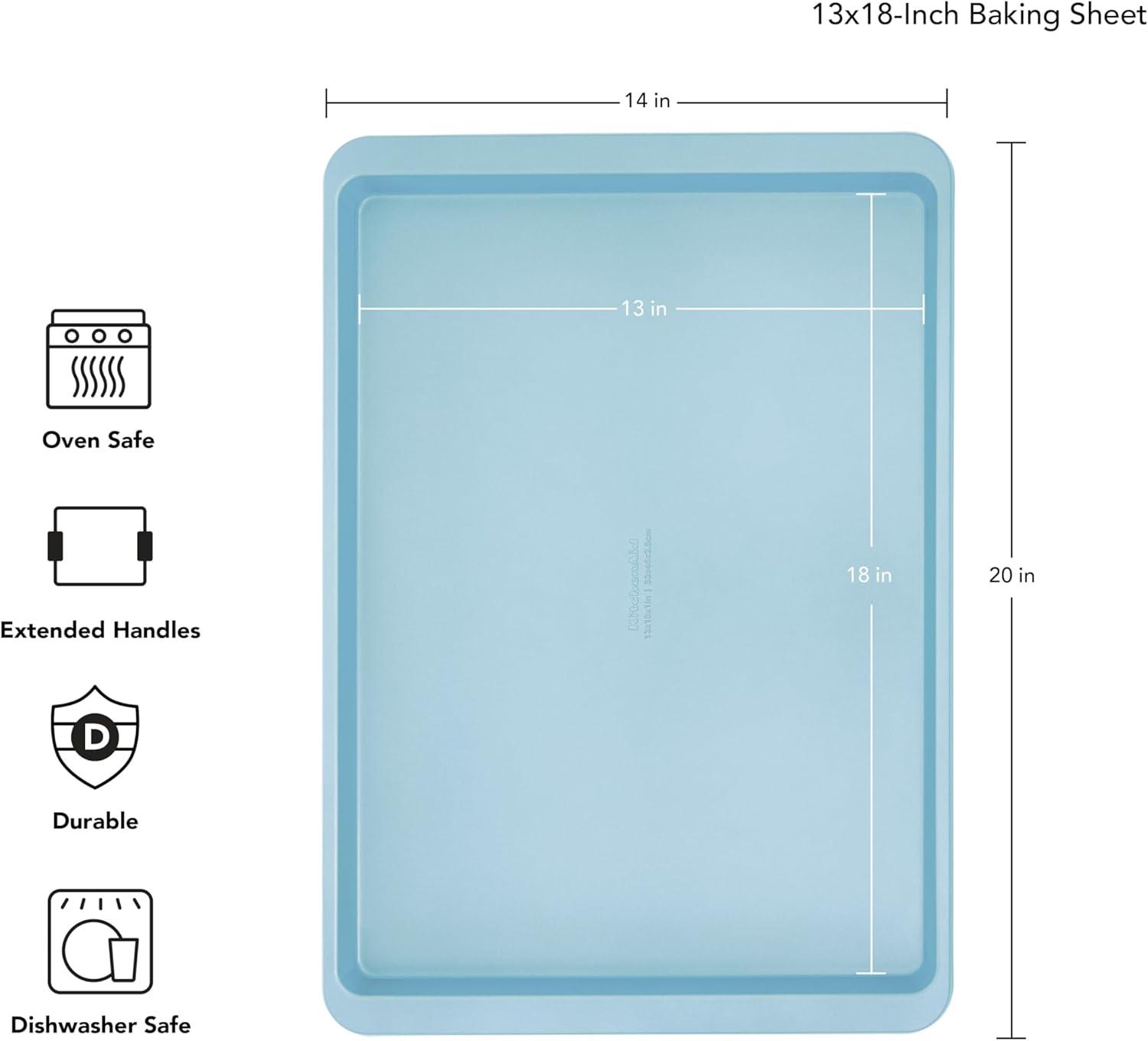 KitchenAid Nonstick Aluminized Steel 13 x 18-inch Baking Sheet, Mineral Water Blue