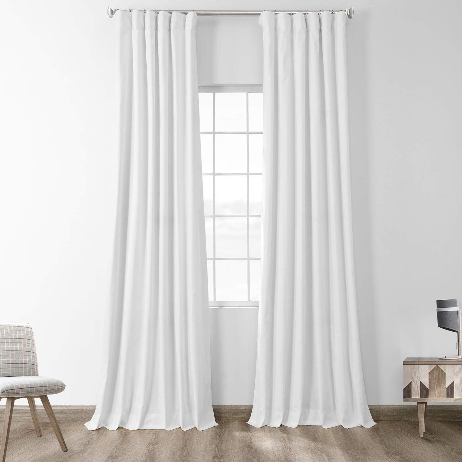 Warm Off-White Cotton Blackout Curtain Panel 50" x 96"