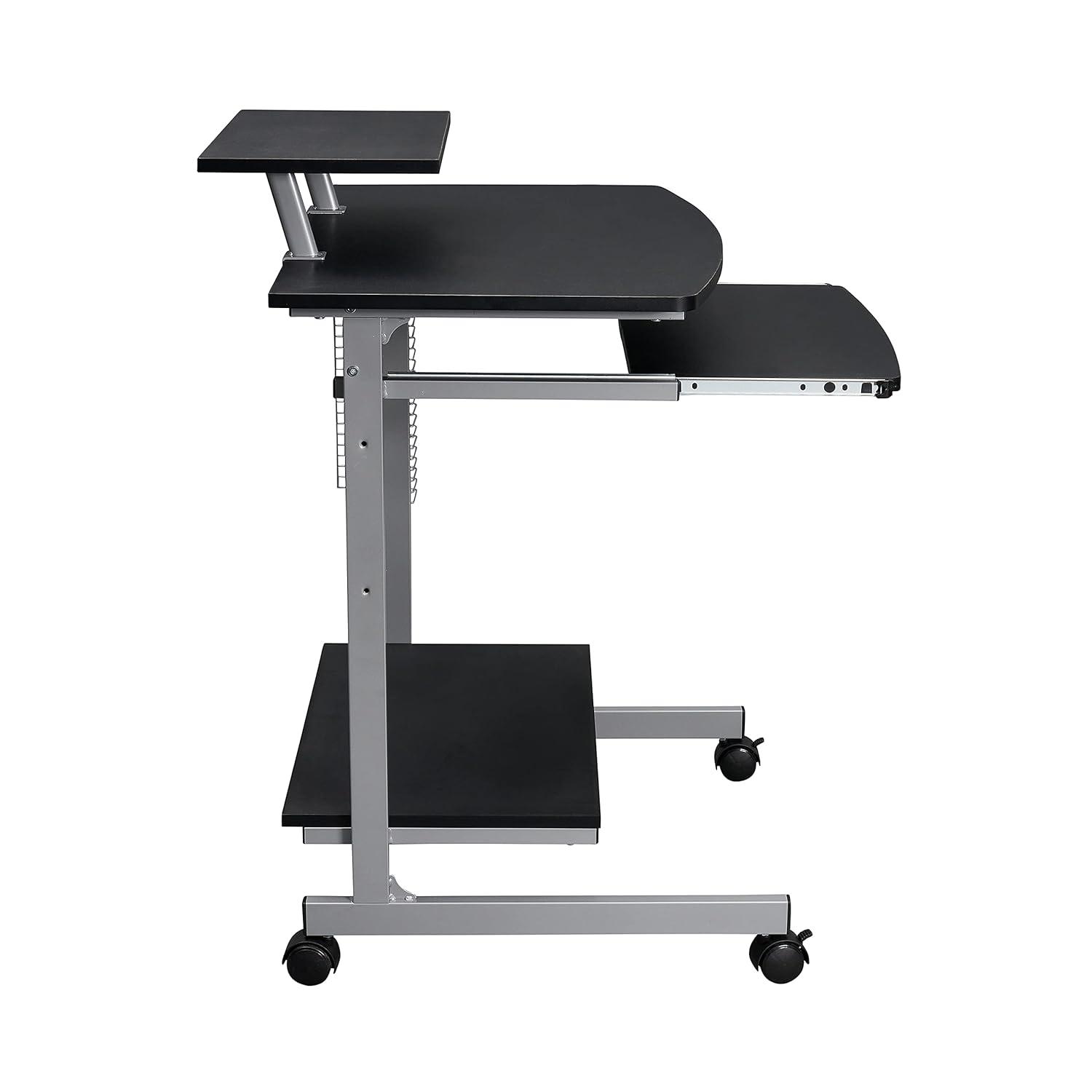 Techni Mobili Solid Wood Top Metal Base Standing Desk