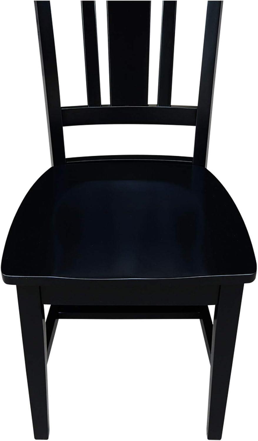 San Remo Elegant Black Solid Hardwood Splatback Dining Chairs (Set of 2)