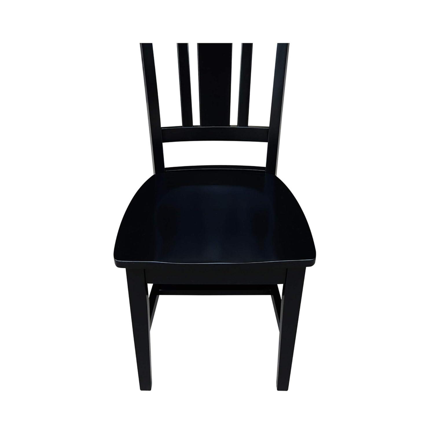 International Concepts Set of 2 San Remo Splatback Chairs Jet Black: Rubberwood Frame, Armless Design