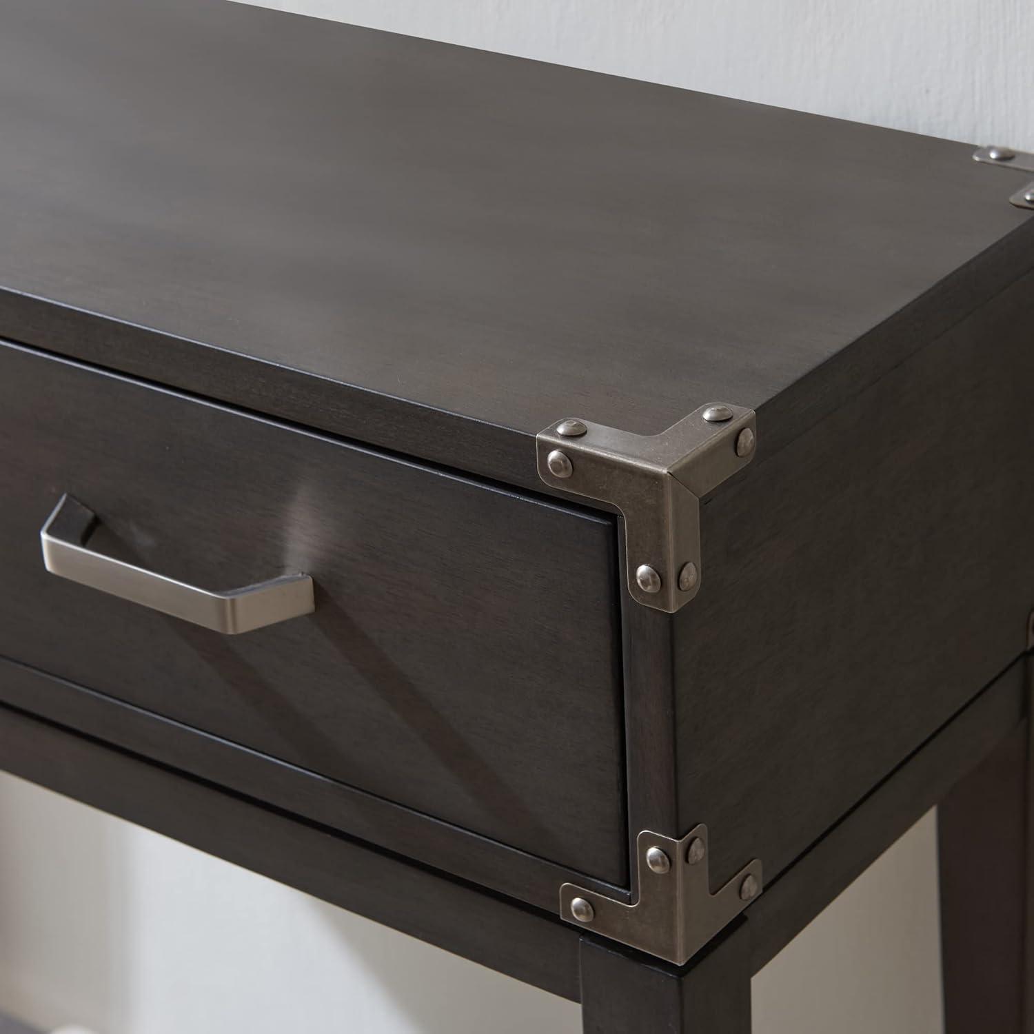 Demilune Hall Stand - Chocolate Cherry - Leick Home: Entryway Furniture with Drawer & Lower Shelf