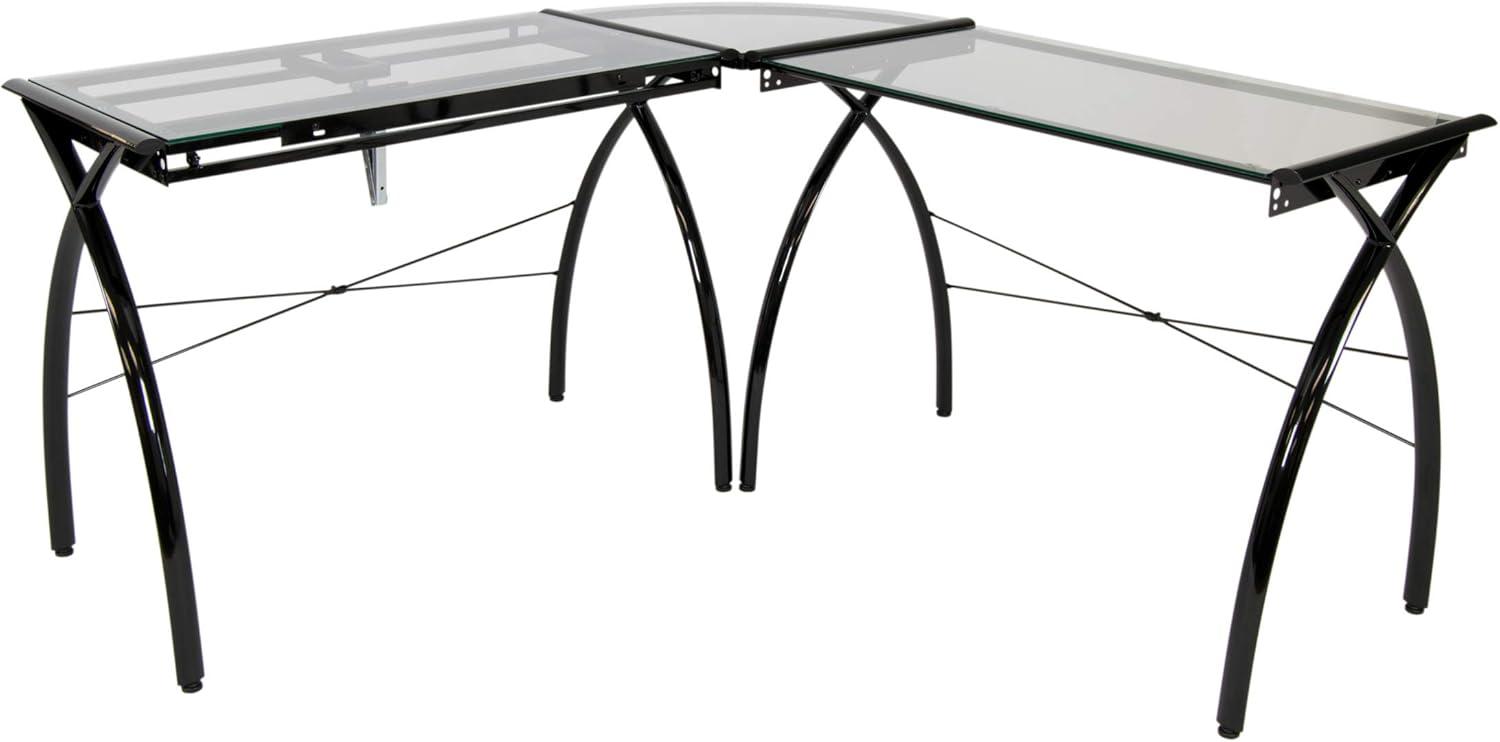 Courson Glass L-Shape Drafting Table