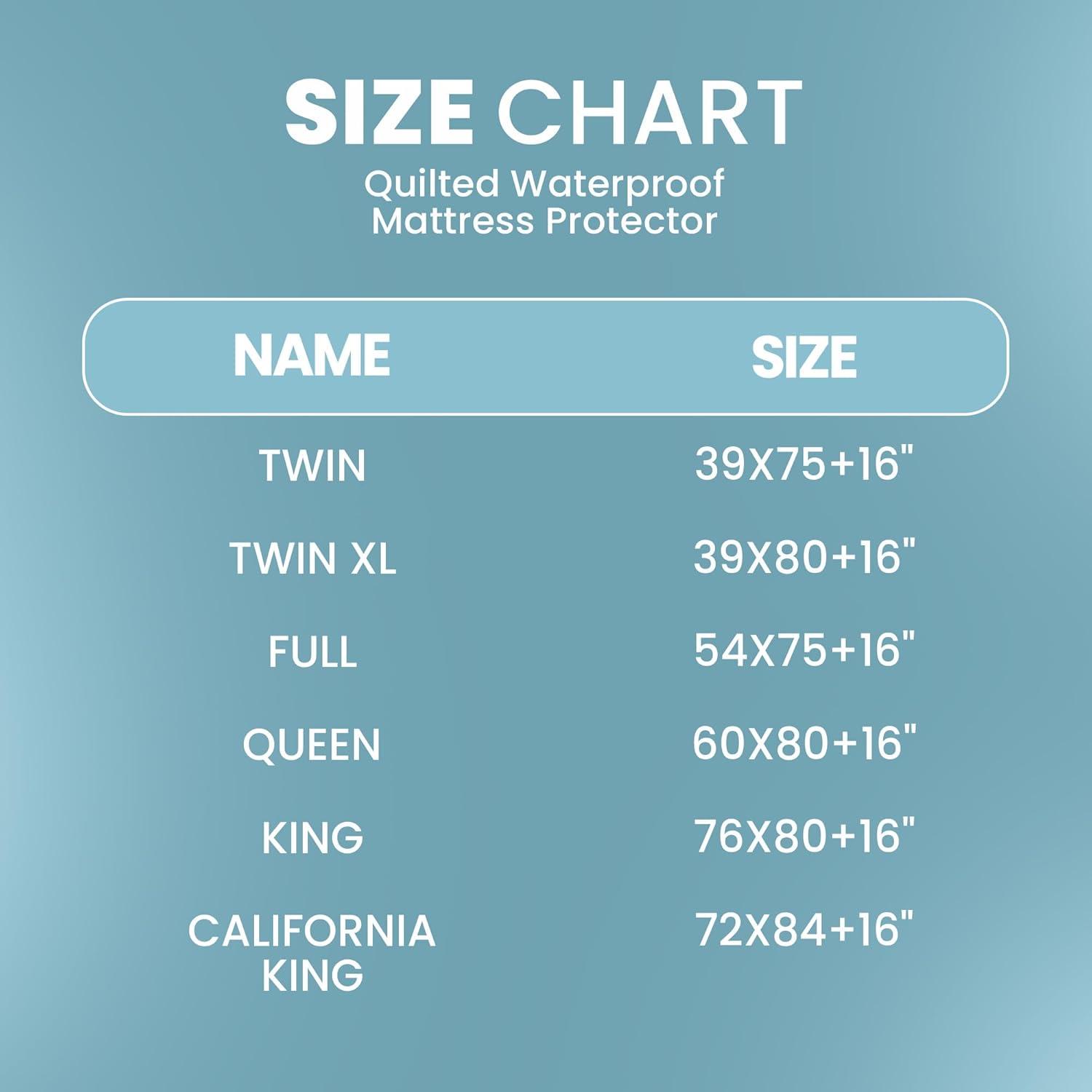 Mattress Pads, Quilted Mattress topper-Hypoallergenic Waterproof Protector (Full, Size)