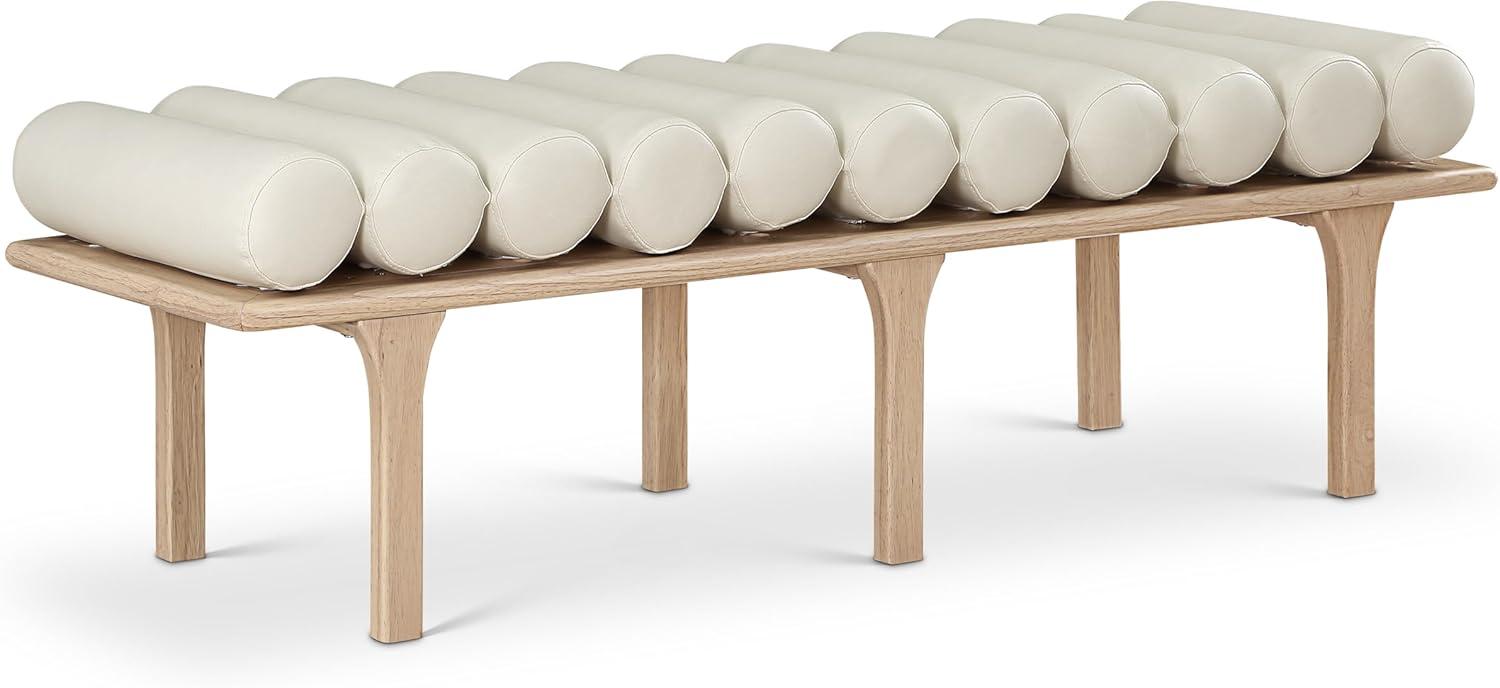 Meridian Furniture Landon Cream Vegan Leather Bench