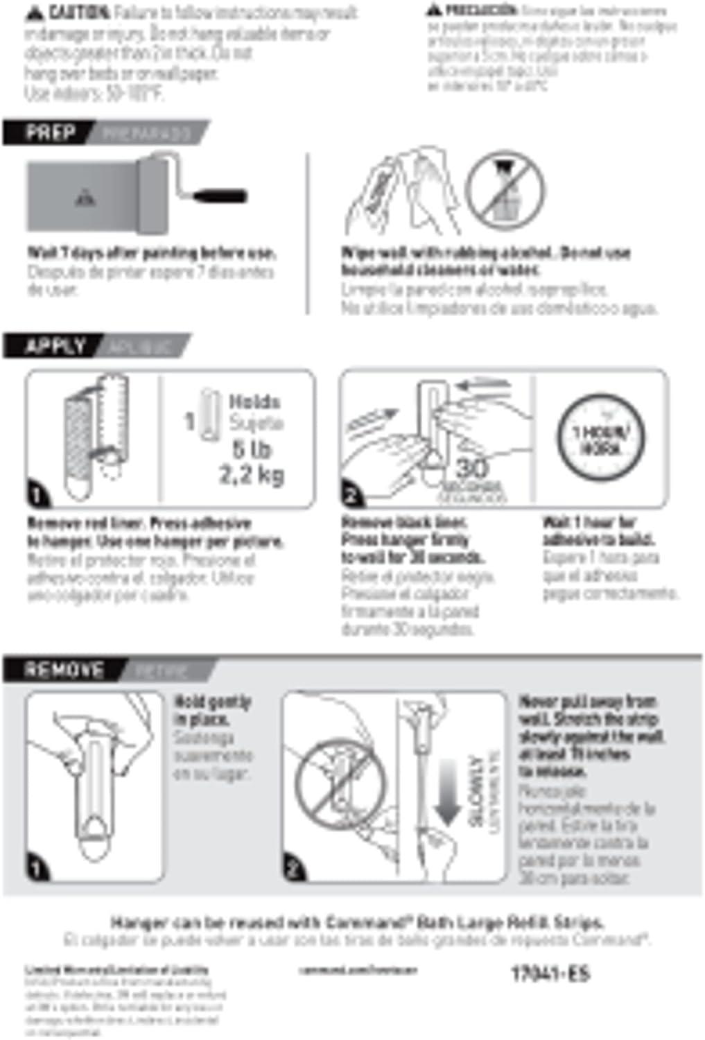 Large White Plastic Wire-Back Picture Hanger