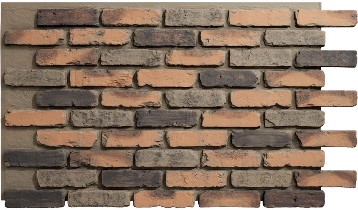 StoneCraft Aged Brick Faux Brick Panel, 46 7/8"W x 27"H x 1 1/4"D