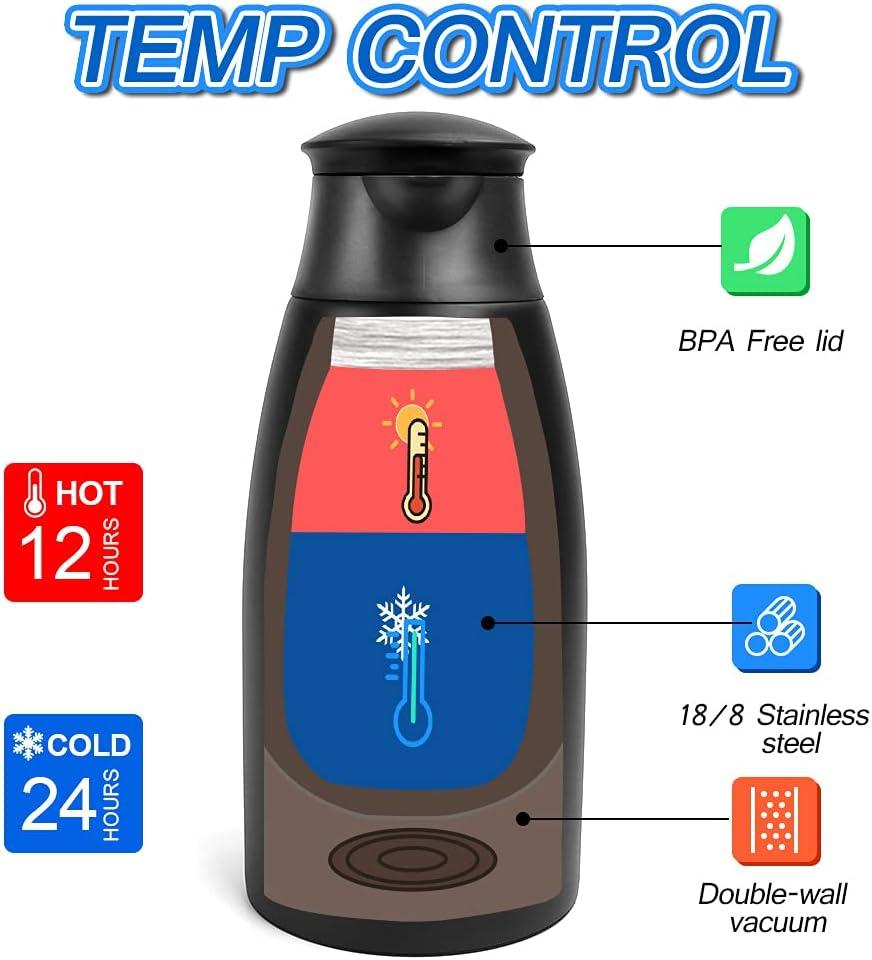 70oz Coffee Carafe Airpot Insulated Coffee Urn Stainless Steel Vacuum Thermal Pot Flask Dispenser for Coffee, Hot Water, Tea, Hot Beverage - Keep 12 Hours Hot, 24 Hours Cold-Black