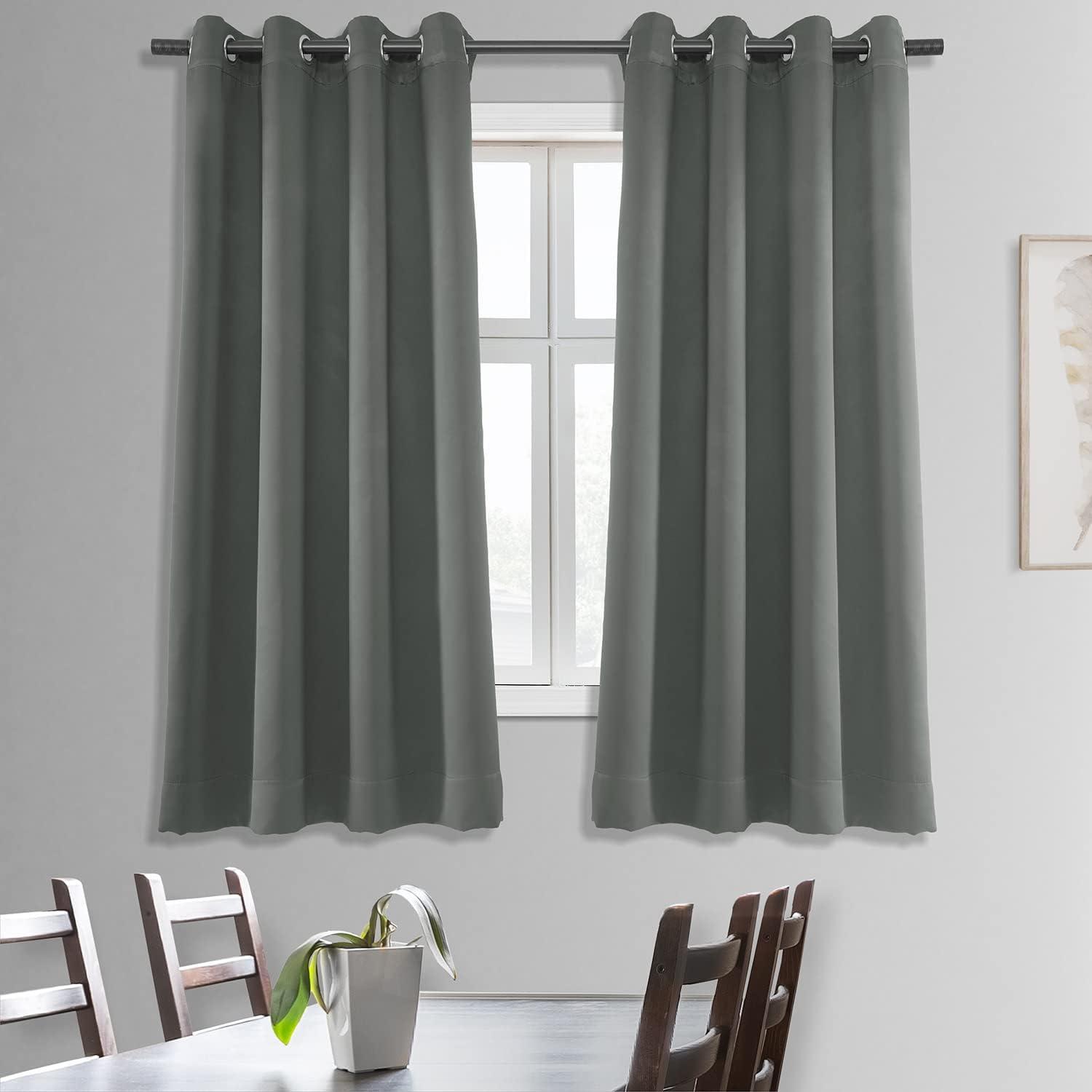 Neutral Grey Grommet Blackout Room Darkening Curtain (1 Panel), Neutral Grey, 50W X 63L