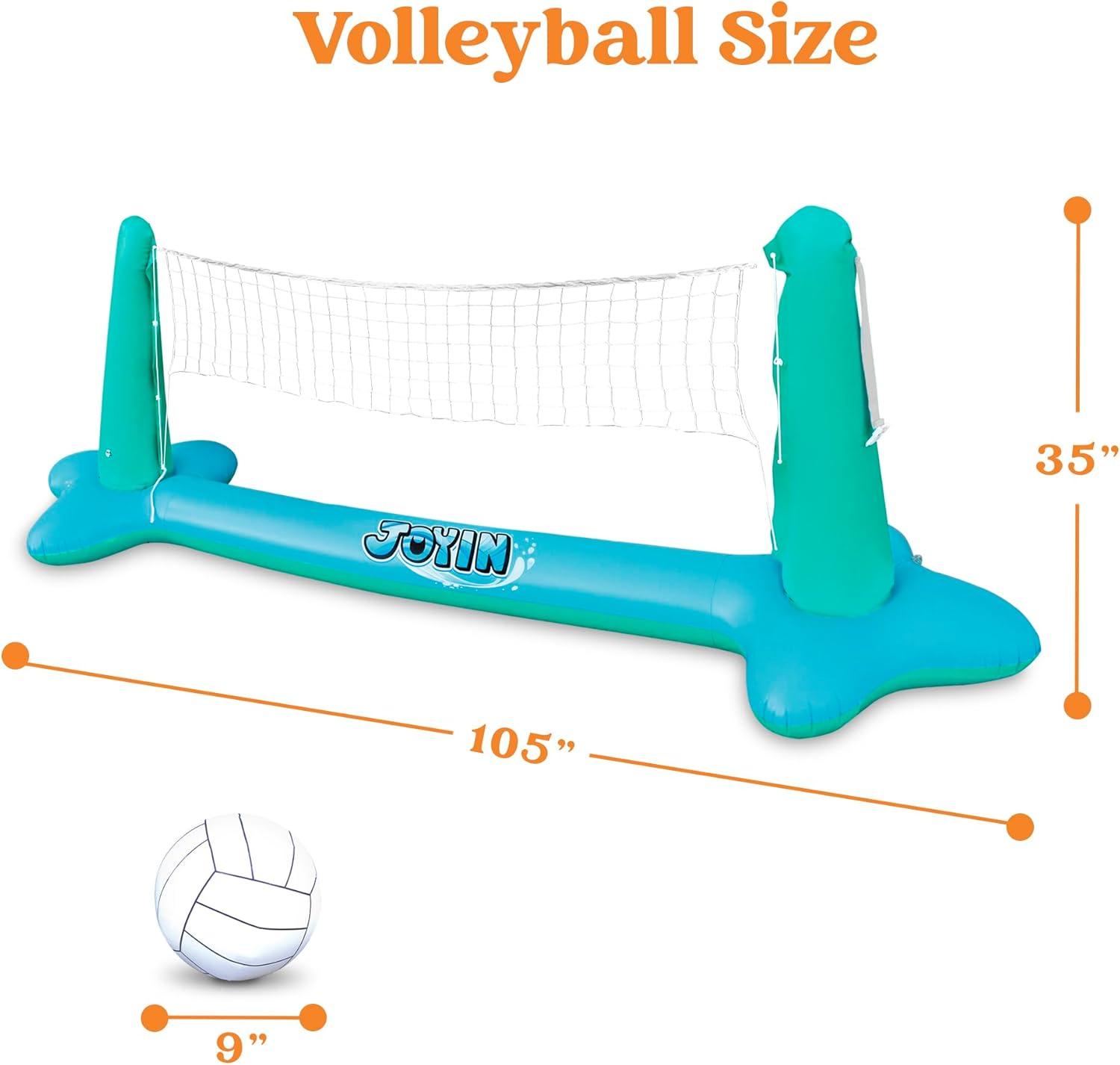 Phantoscope Floating Swimming Game Toy For Kids And Adults, Summer Floaties, Volleyball Court (105”X28”X35”)|Basketball (27”X23”X27”),L-Blue