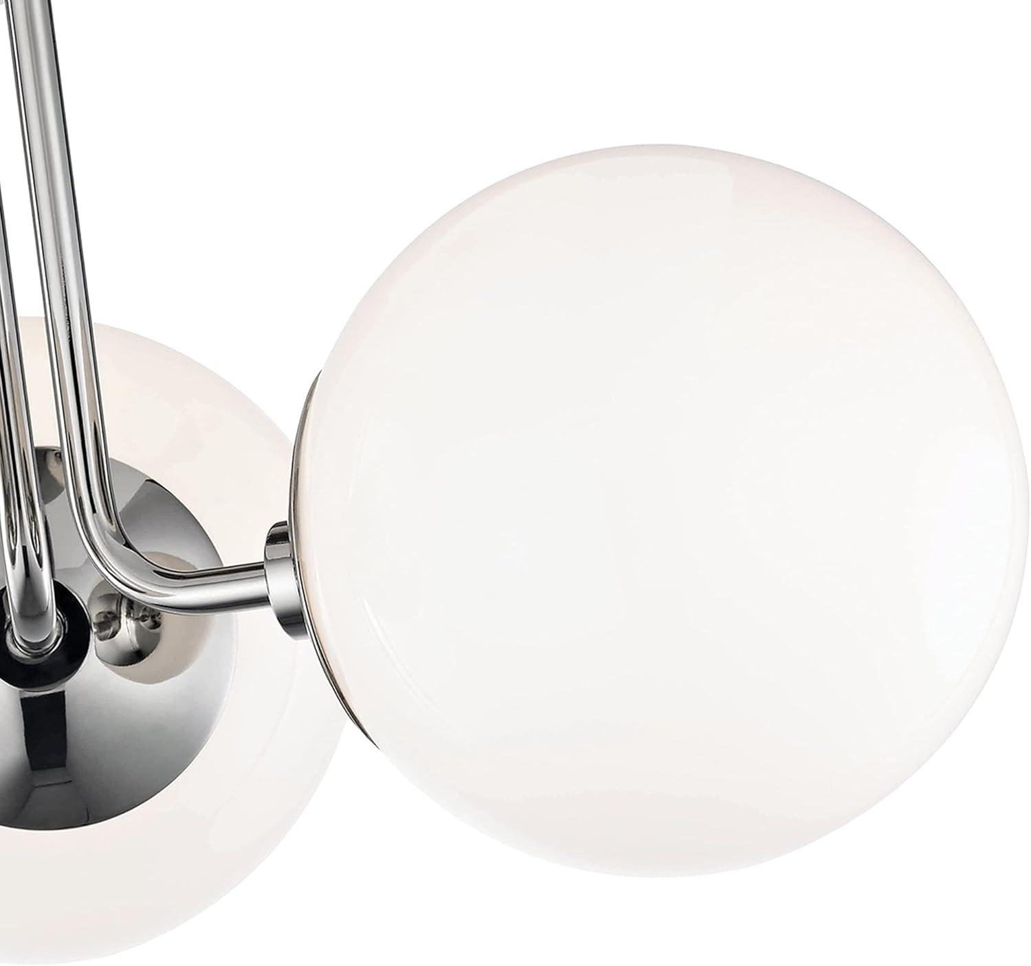 Mitzi Stella 3 - Light Semi-Flush Mount in  Polished Nickel White Shade