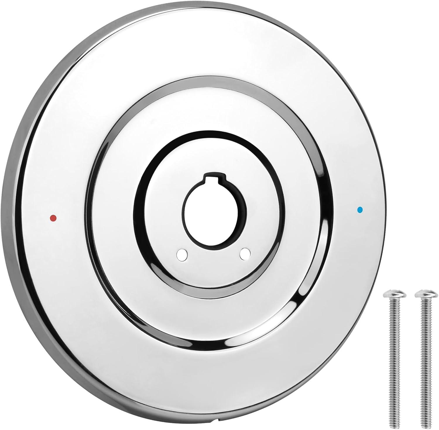 Chrome Escutcheon Plate for Single-Handle Tub and Shower Valves