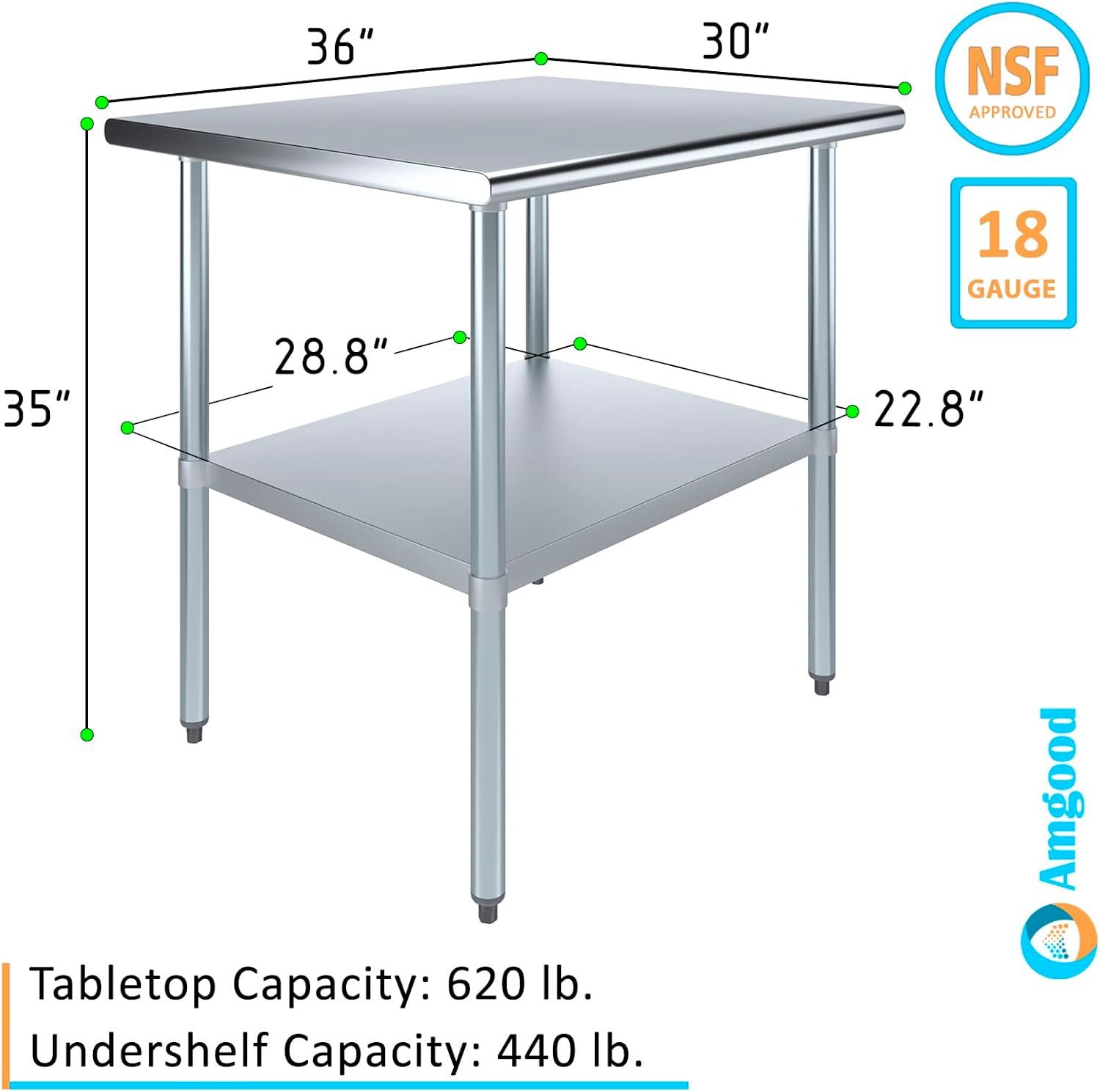 30 in. x 36 in. Stainless Steel Table