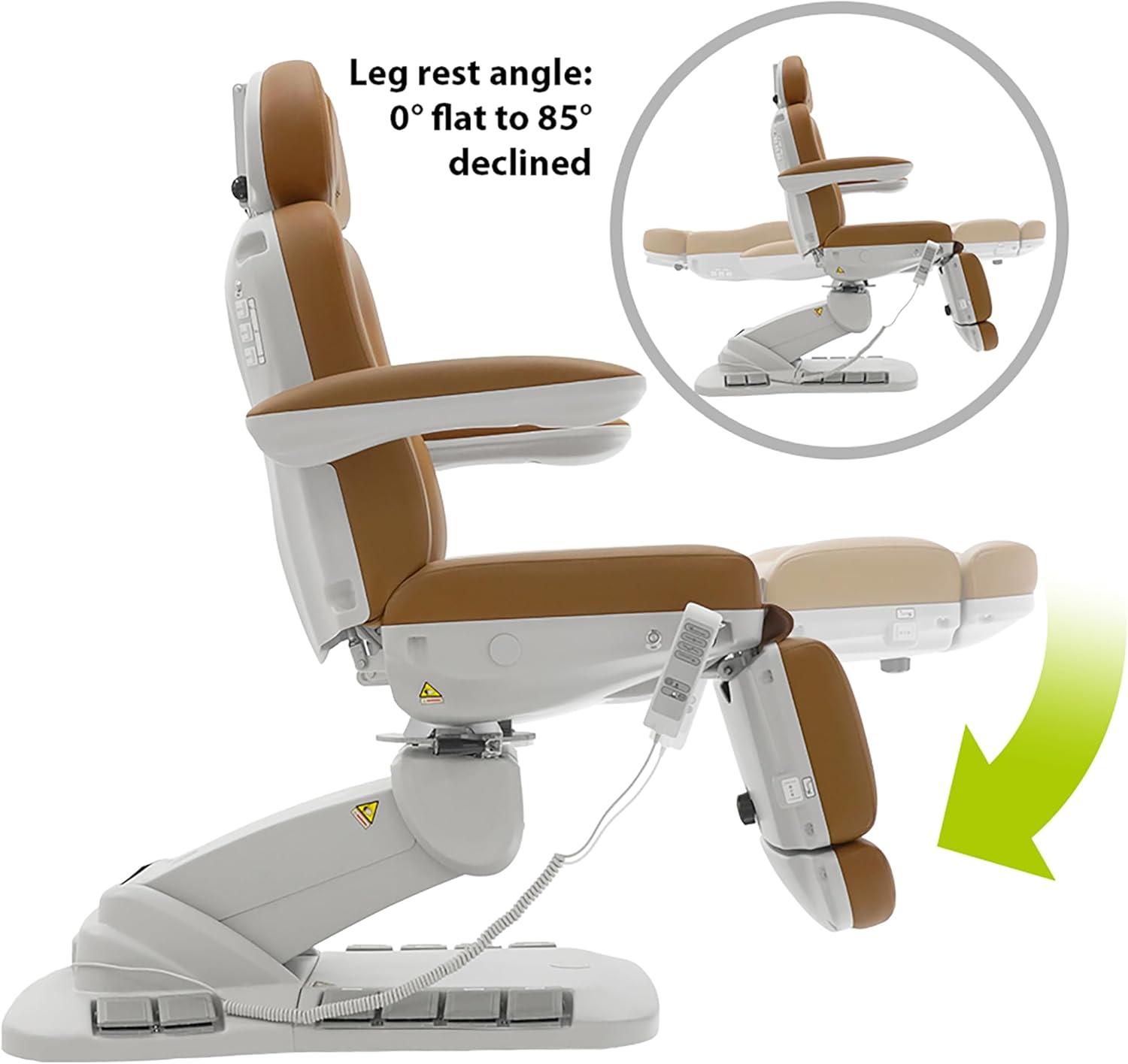 SKINACT Palma Electric Medical Spa Treatment Chair/Table (Camel Orange)