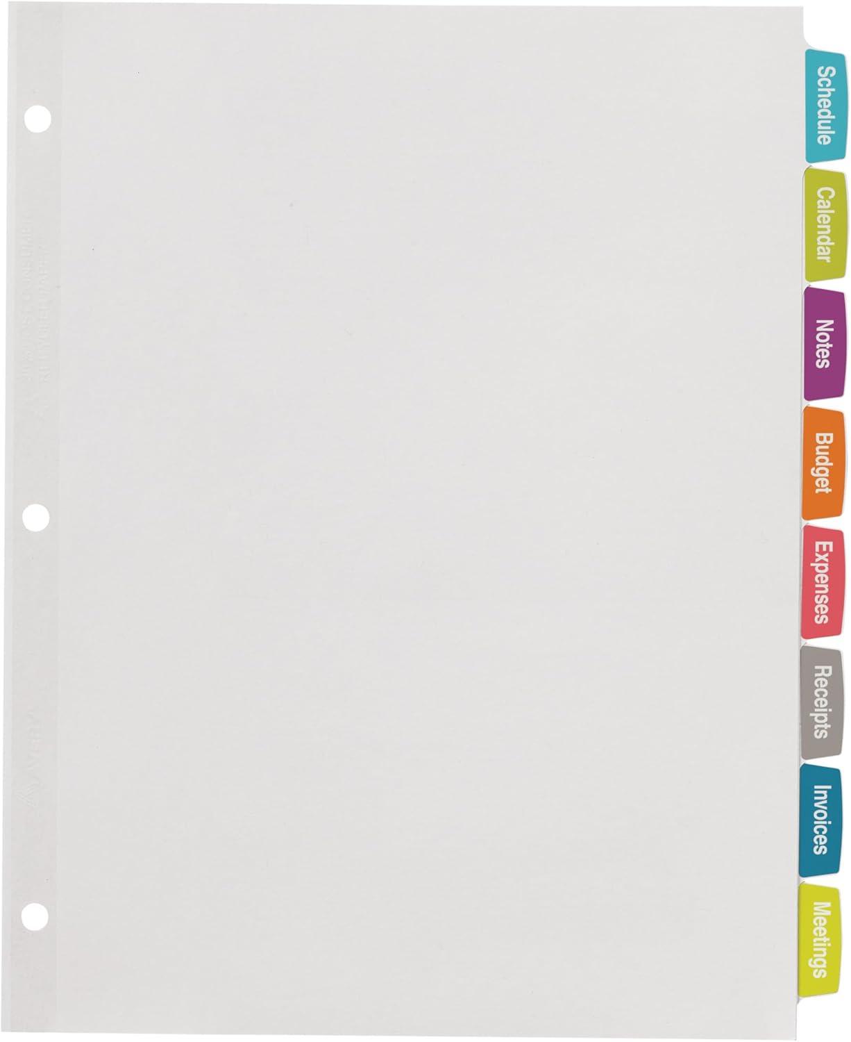 Avery Big Tab Printable Label Dividers, Easy Peel Labels, 8 Tabs