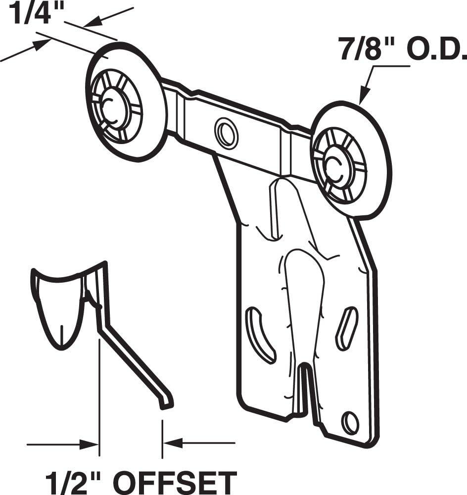 Prime-Line Wardrobe Door Back Roller (Set of 2)