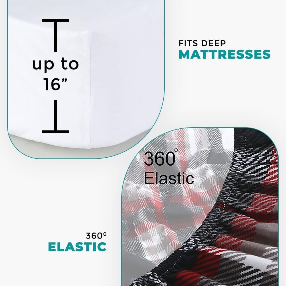 Feather & Stitch NY Flannel Plaid Sheet Set
