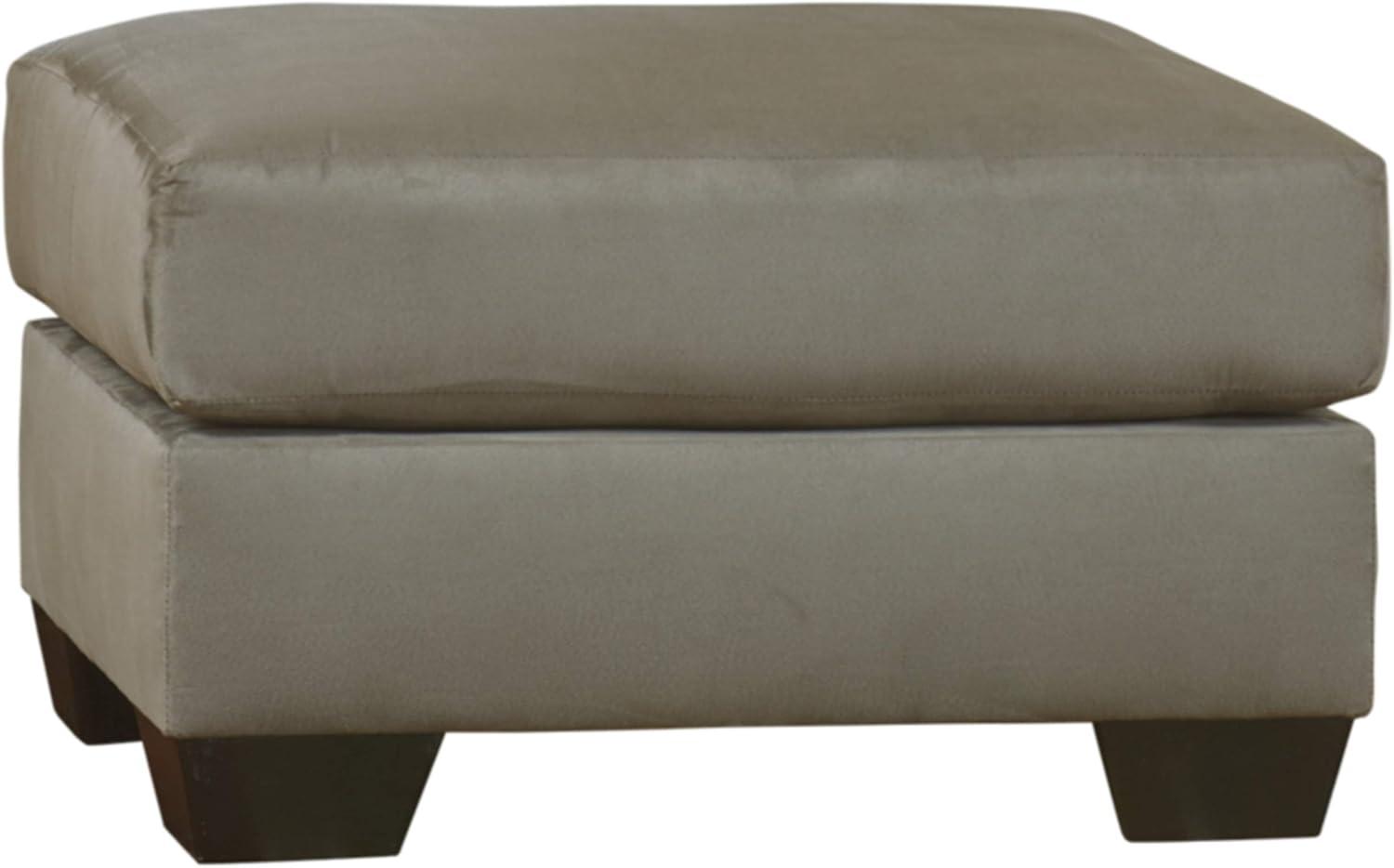 Signature Design by Ashley Contemporary Darcy Ottoman Microfiber Cobblestone