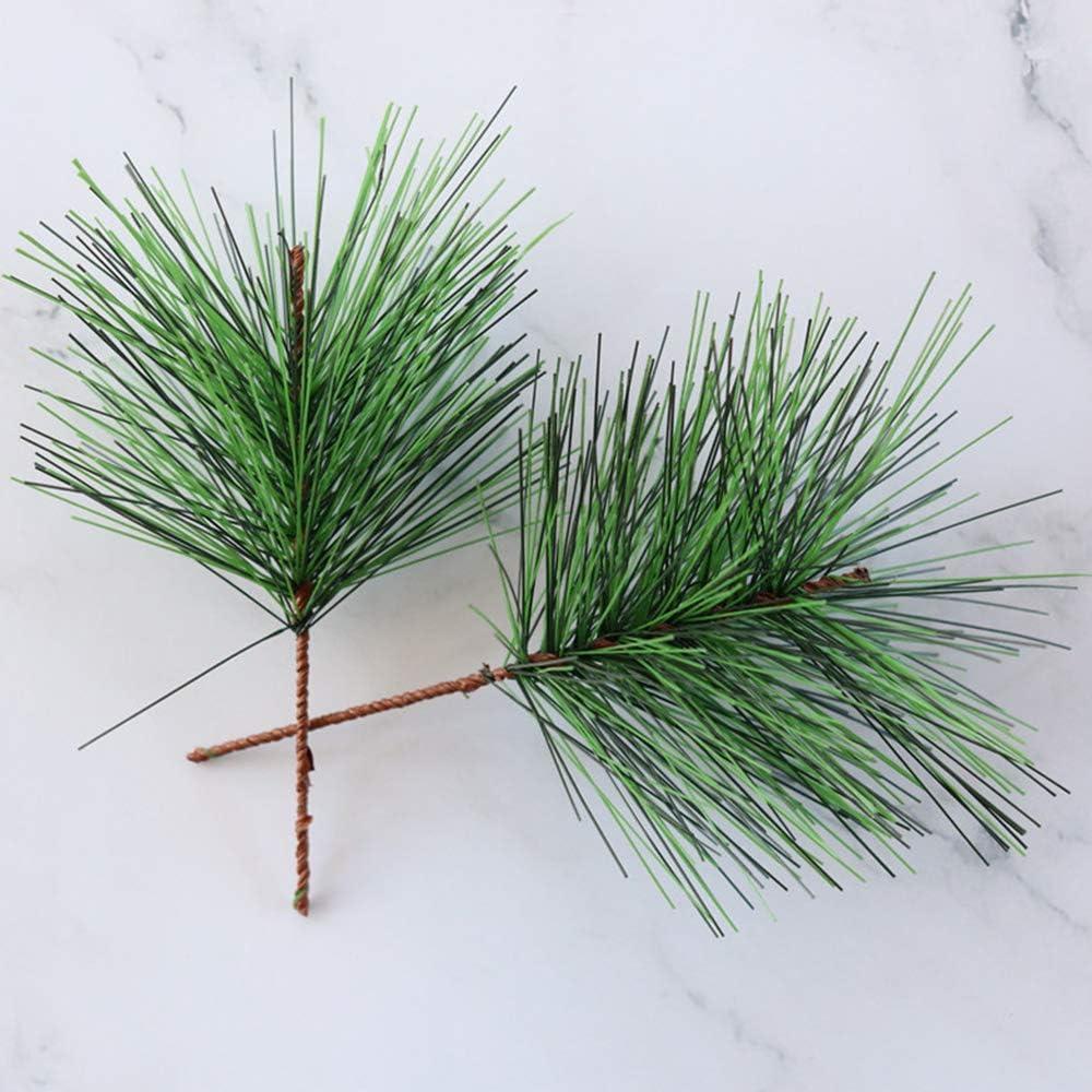 20 Pieces Artificial Pine Needles Branches Garland Small Pine Twigs Stems Picks Fake Greenery Pine Picks Green Plants Pine Needles for Christmas Garland Wreath Floral Arrangement Holiday Decoration