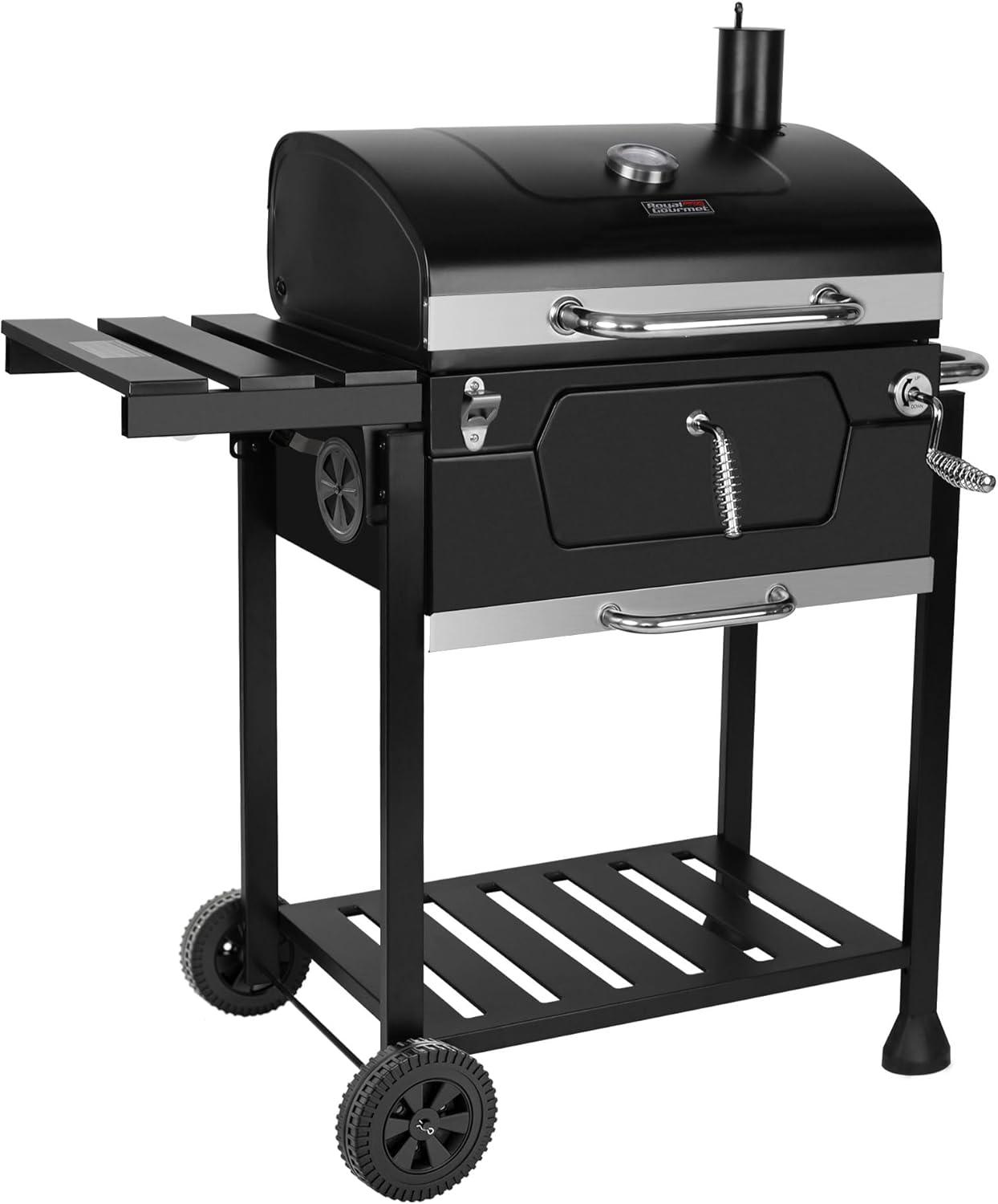 Royal Gourmet 24" Barrel Charcoal Grill with Side Table