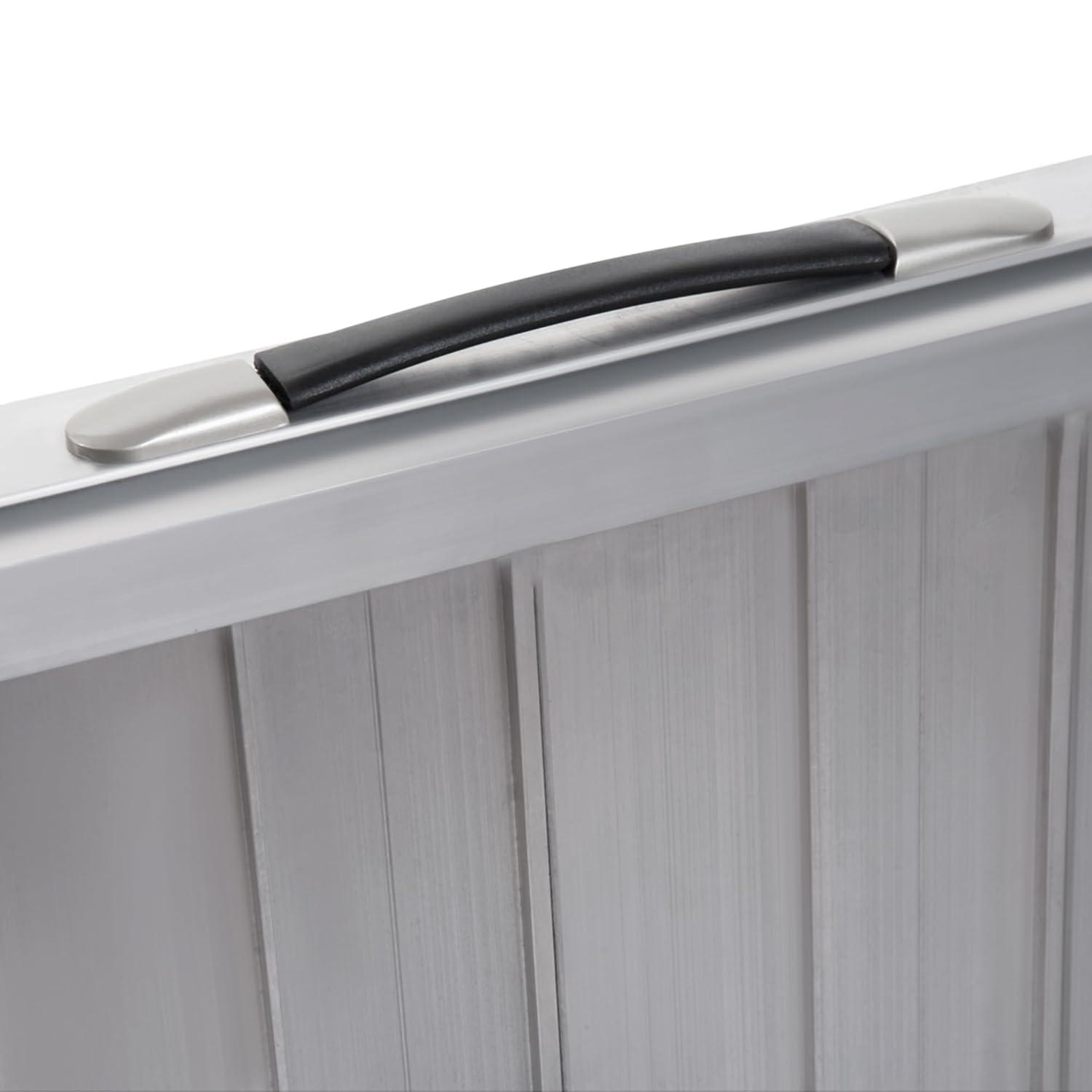 HOMCOM Textured Aluminum Portable Wheelchair Ramp for Home, Steps, Doorways, Foldable Handicap Ramp 4', Threshold Ramp with Durability for Strong Load-Bearing