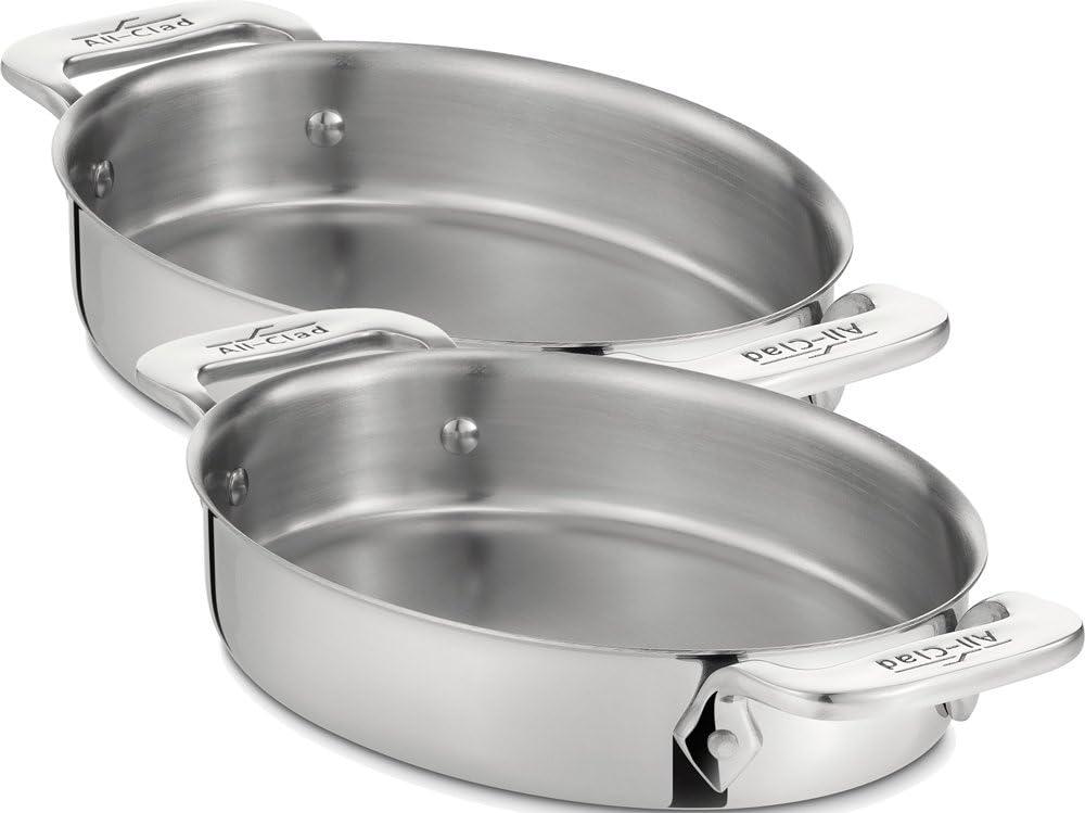 Stainless Steel 7" Oval Bakers 2-Piece Set