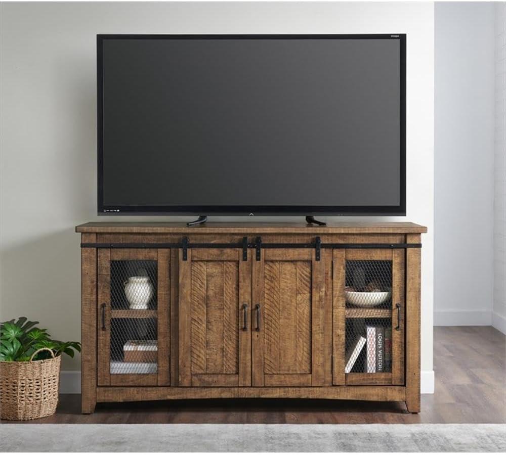 Chesapeake Solid Wood TV Stand Natural Brown Finish - Martin Svensson Home