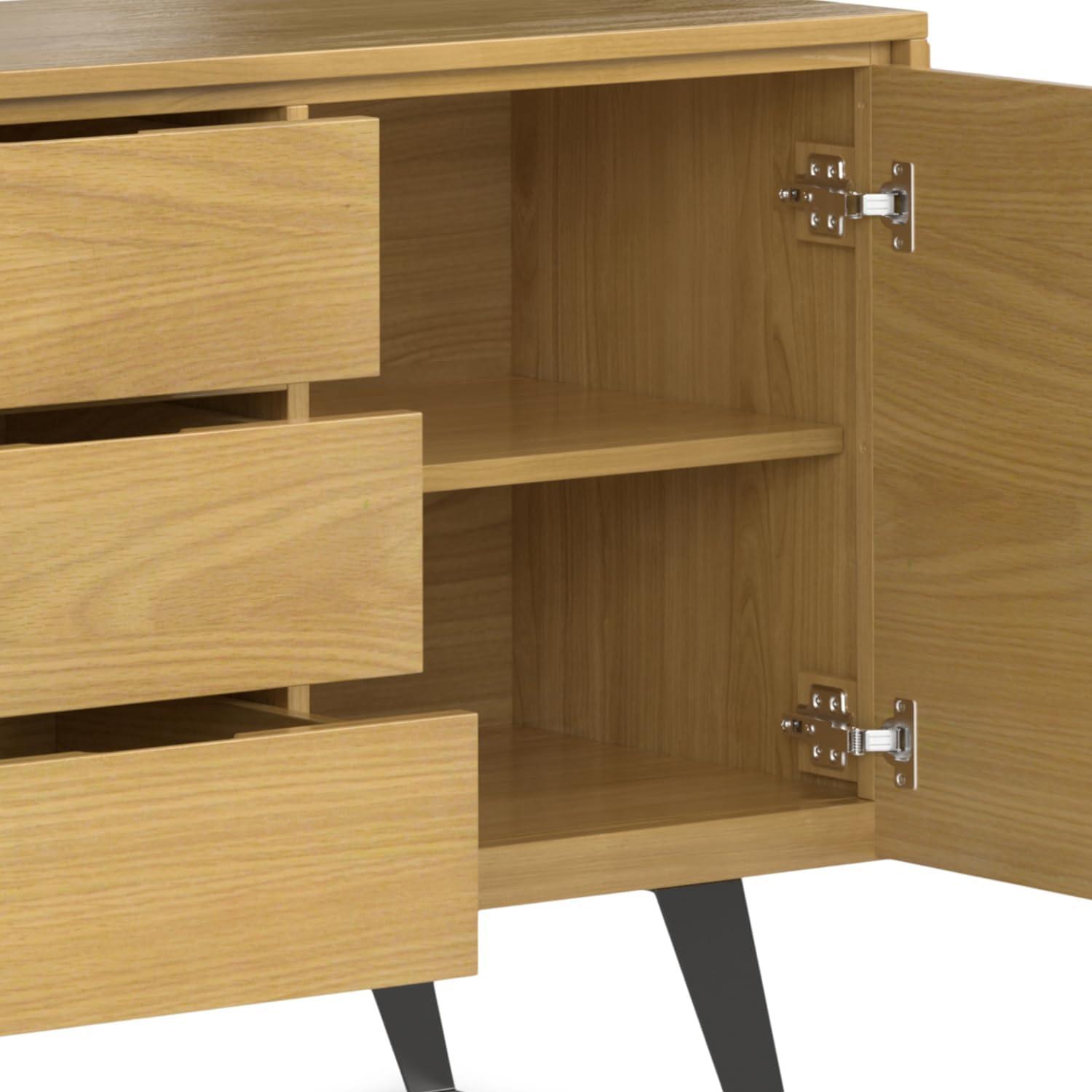 Simpli Home Lowry Sideboard Buffet In Oak Veneer