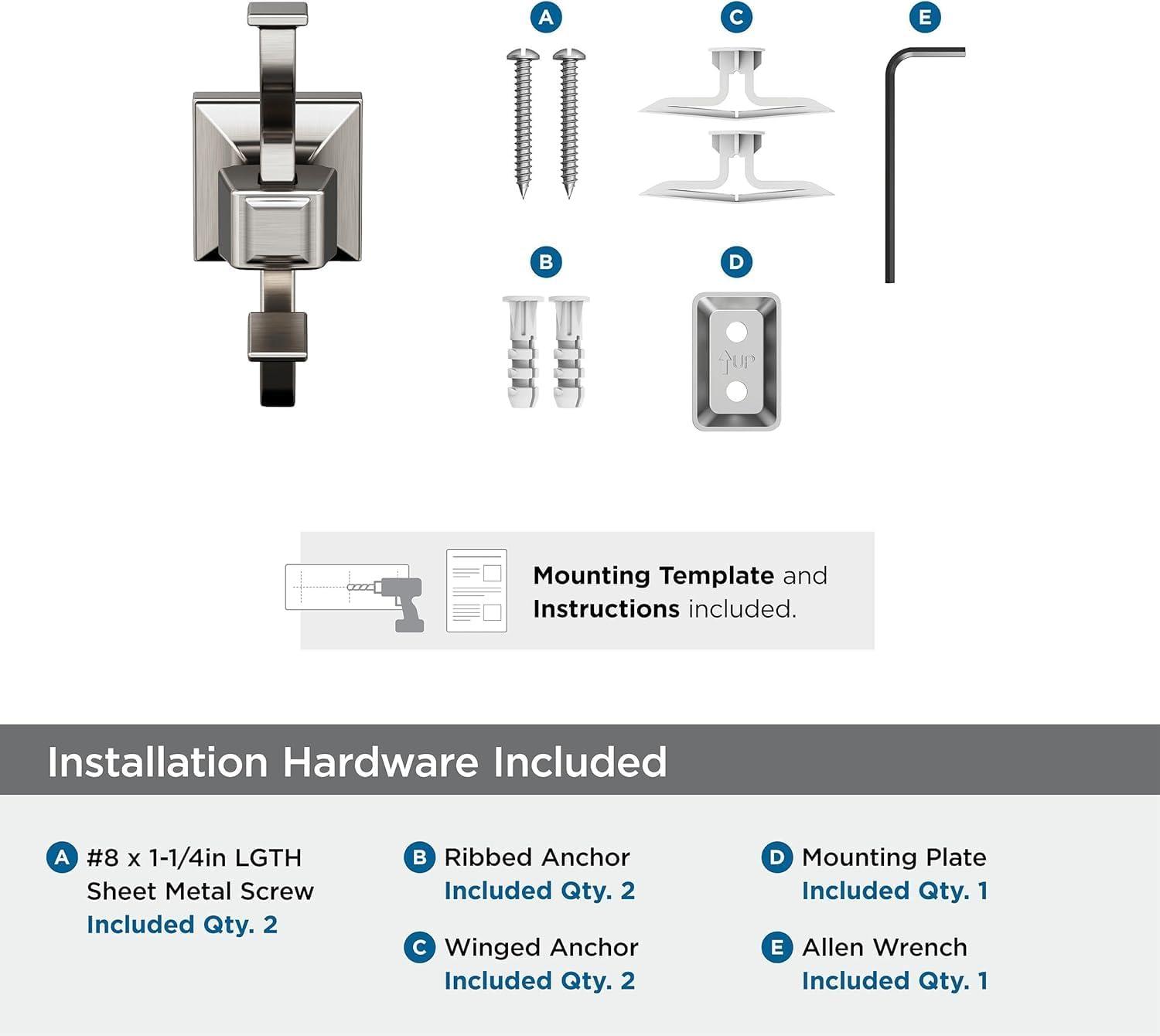 Amerock Mulholland Brushed Nickel Single Prong Robe Hook