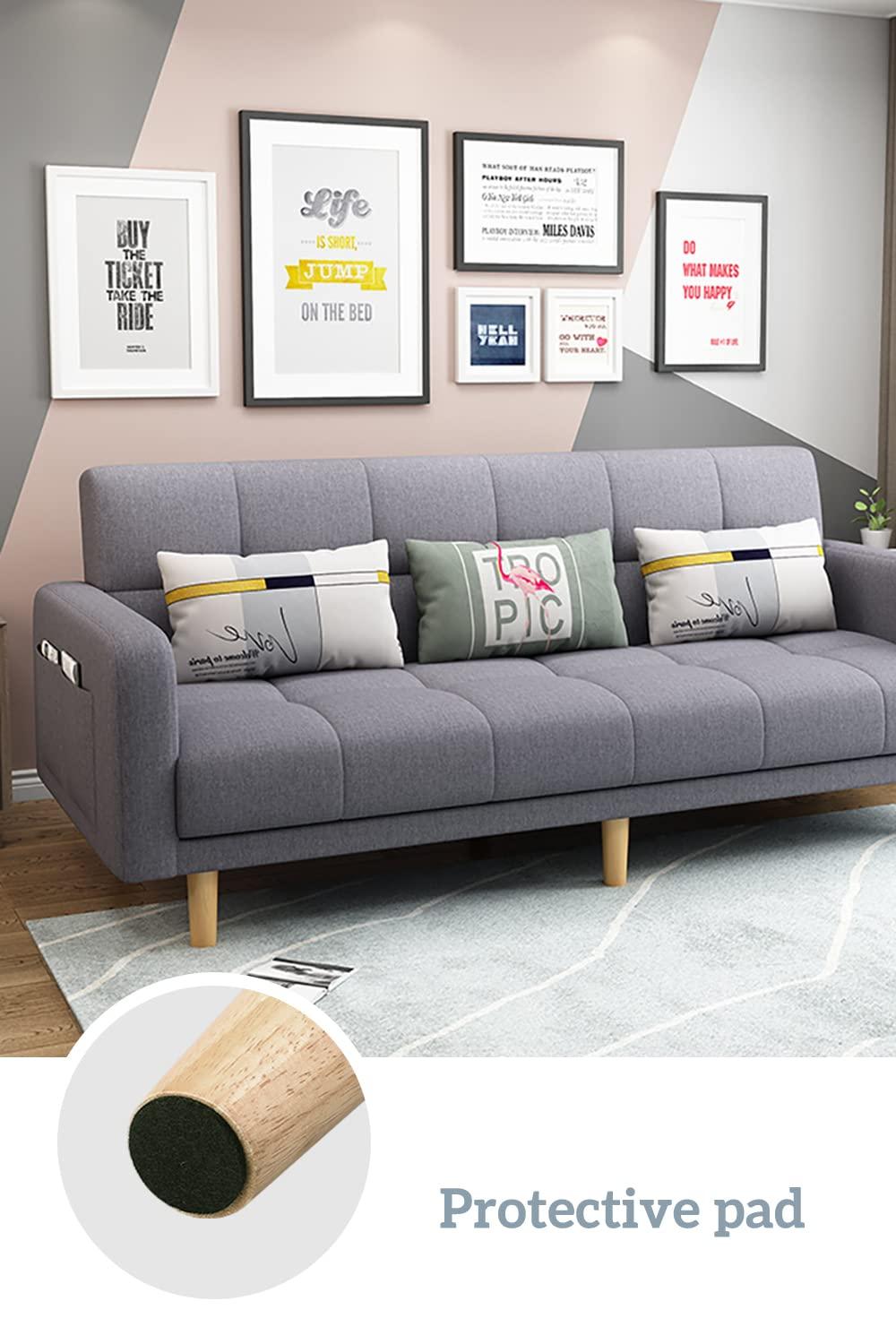 GOSCHE 4 Inch Round Solid Wood Furniture Feet, Wooden Sofa Legs Set of 4, Chair Legs, Replacement Couch Legs for Armchair, Cabinet, Mid Century Modern Dresser Or Home DIY Projects Bun Feet