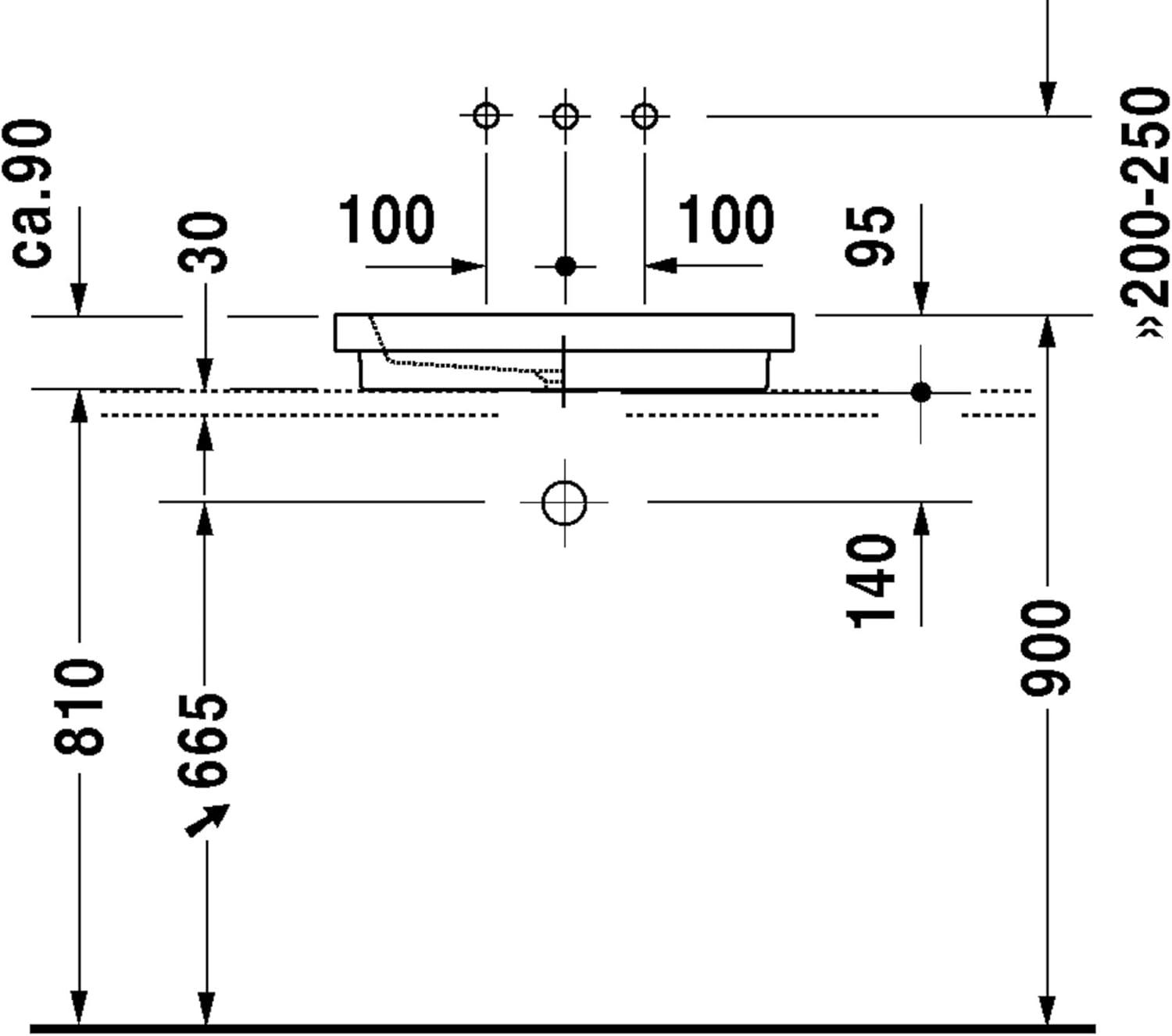 2nd Floor White Ceramic Rectangular Drop-in Bathroom Sink